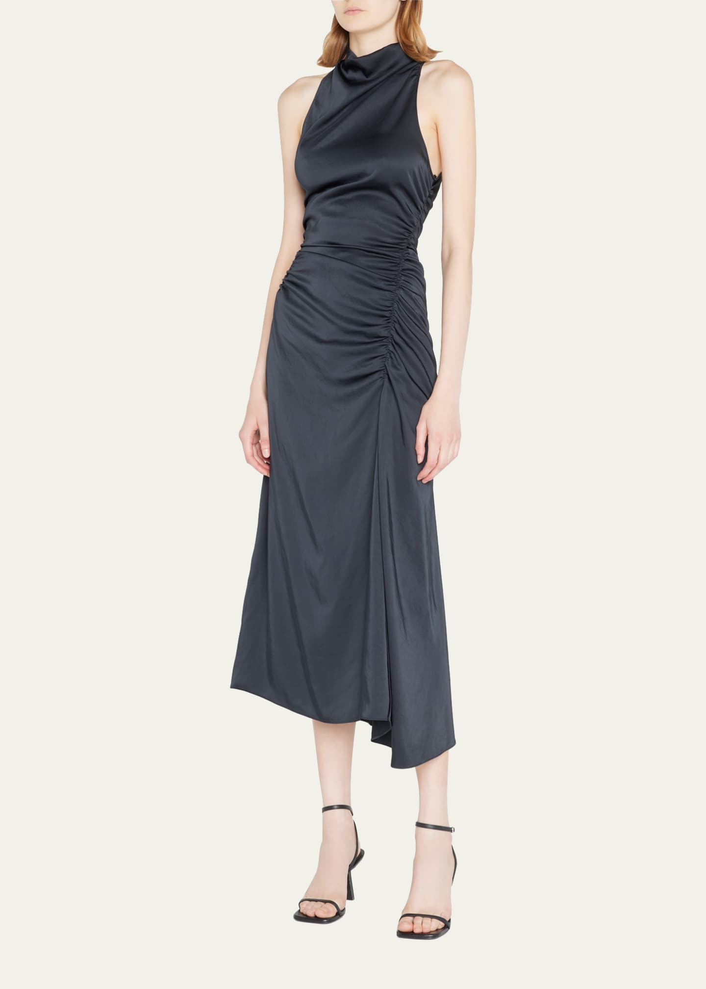 A.L.C. Inez Draped High Neck Midi Dress