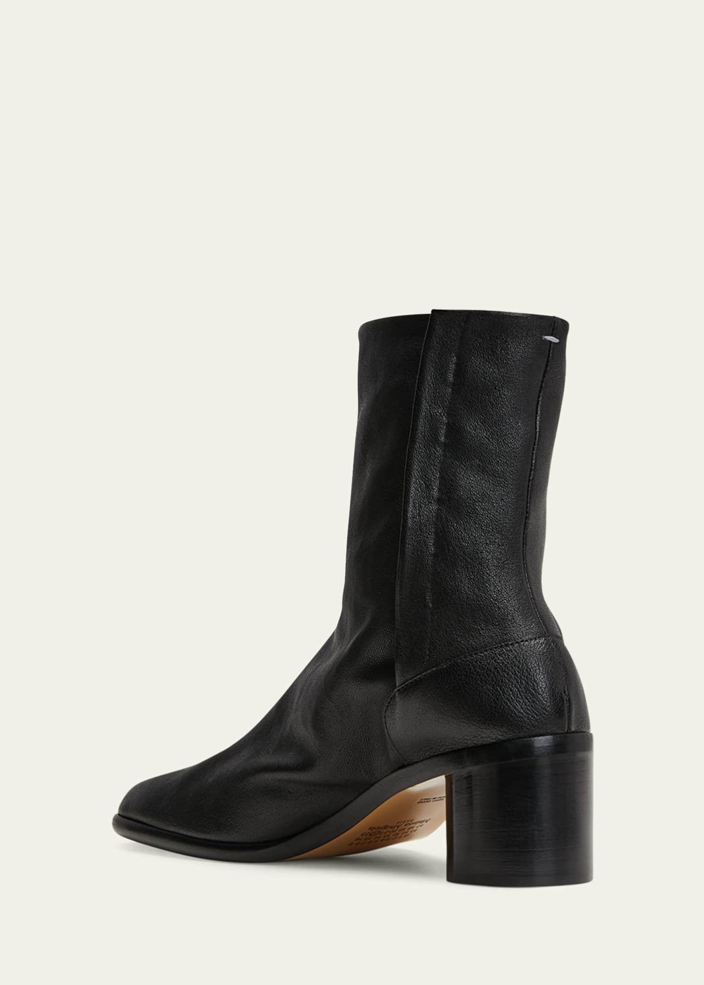 Maison Martin Margiela zip detail open toe ankle boots Black Leather  ref.76174 - Joli Closet