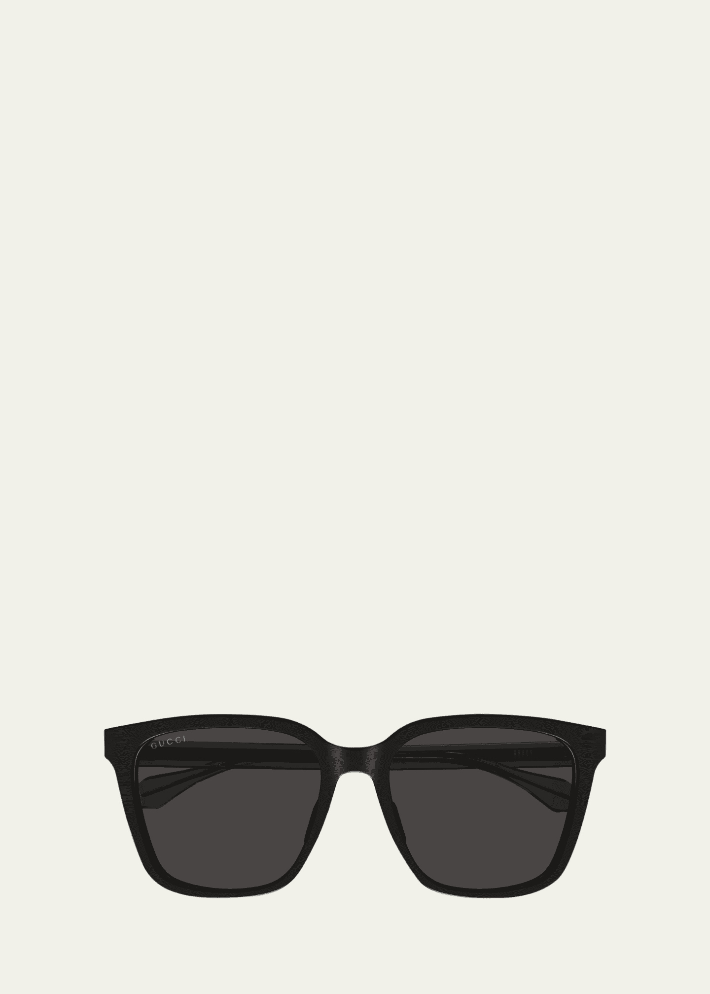 Gucci Men's Temple-Logo Rectangle Sunglasses Shiny Black