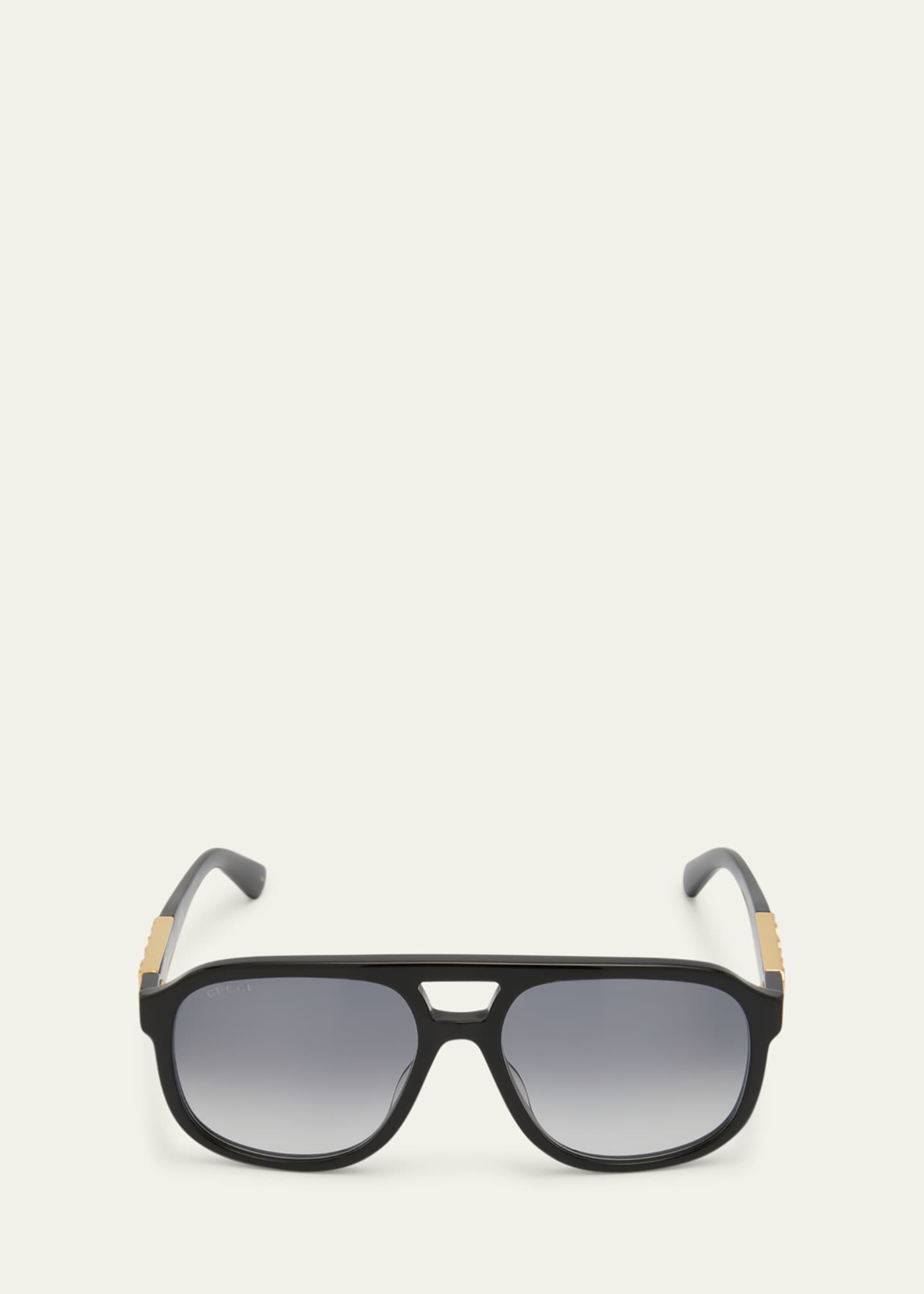 Gucci Men's Logo Embellished Acetate Aviator Sunglasses - Bergdorf Goodman