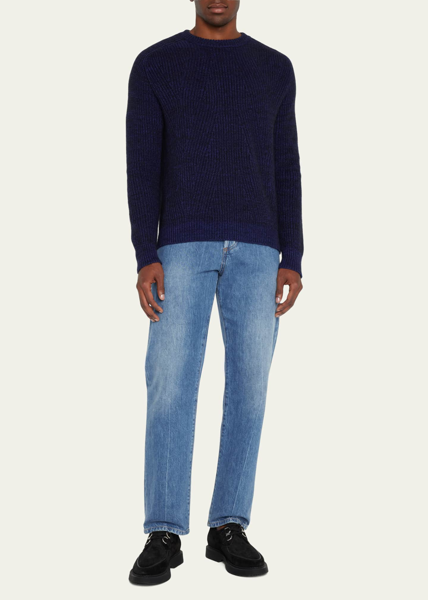 Agnona Men's Cashmere-Silk Cable Knit Crewneck Sweater - Bergdorf Goodman