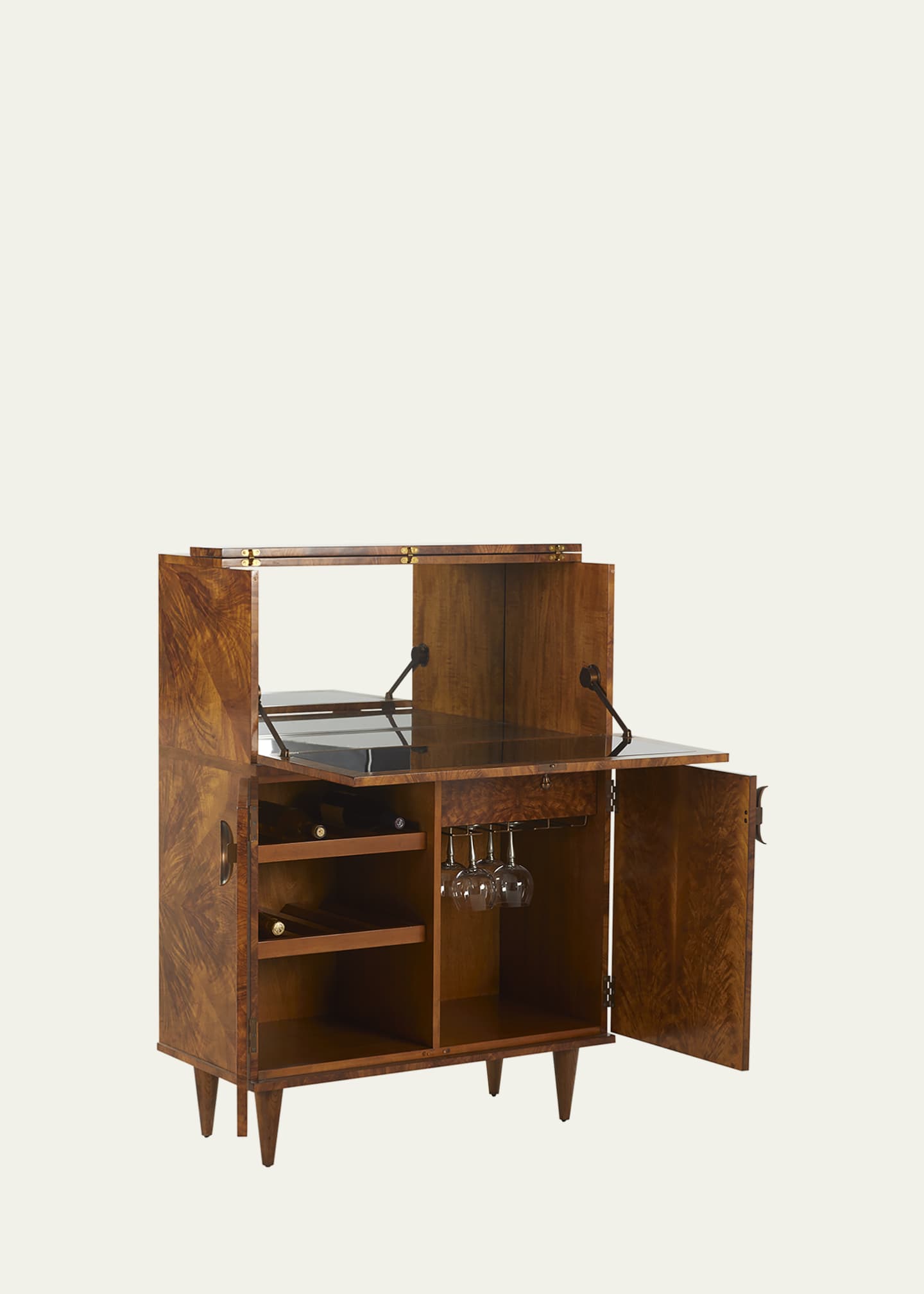 Burl wood bar cabinet sale