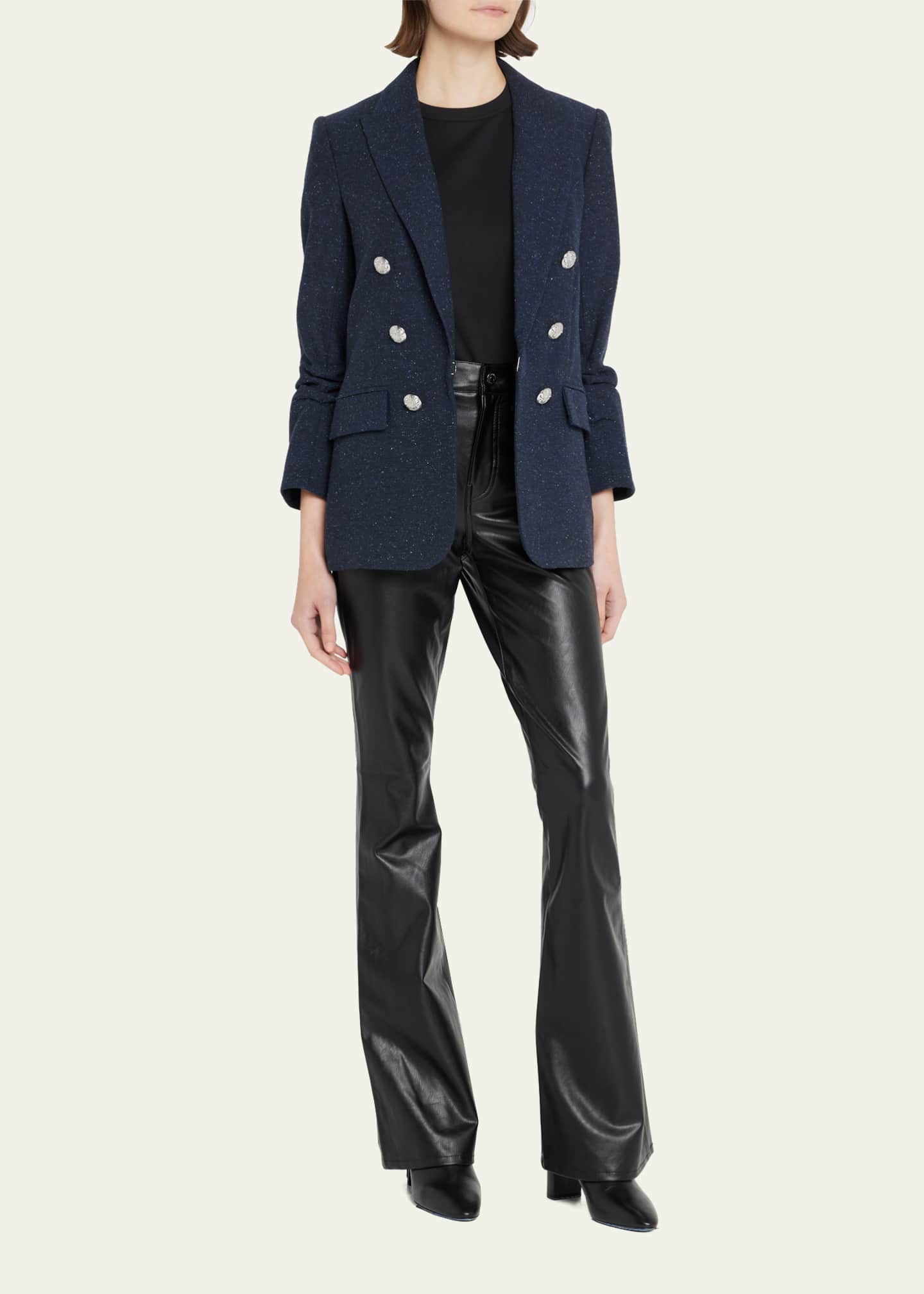 Veronica Beard Beverly High-Rise Skinny Flare Faux Leather Jeans Image 2 of 5