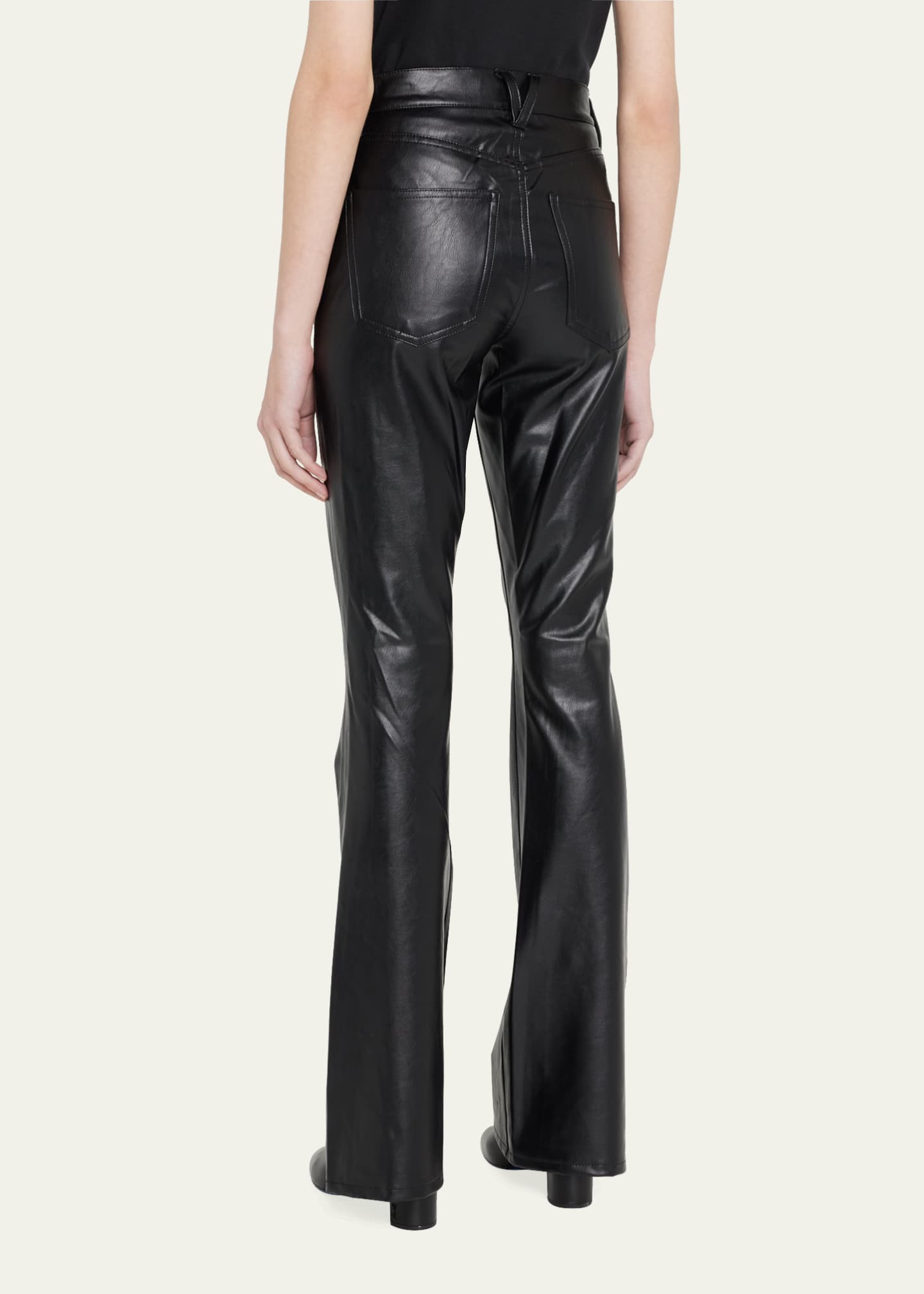 Veronica Beard Beverly High-Rise Skinny Flare Faux Leather Jeans Image 3 of 5