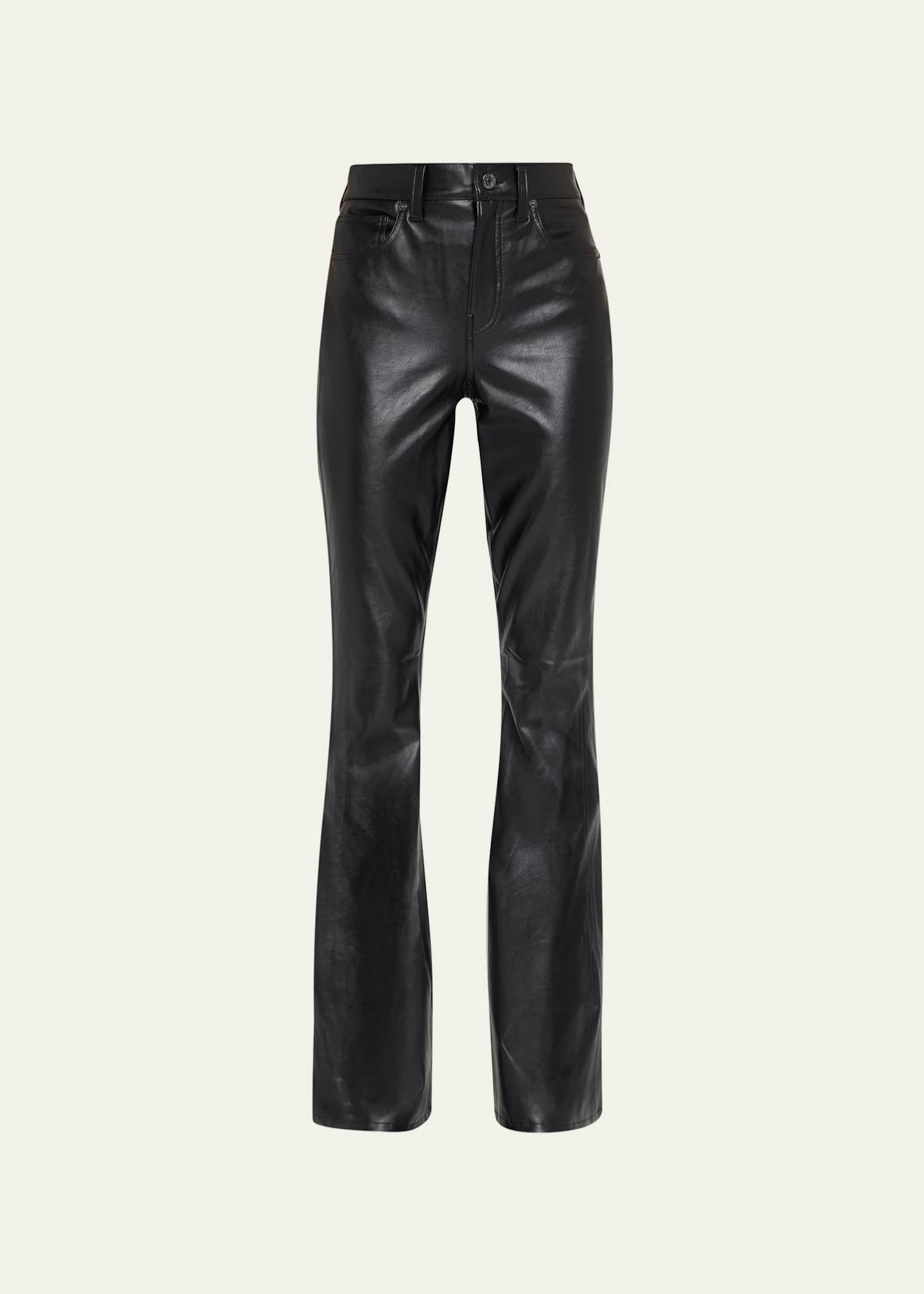 Veronica Beard Beverly High-Rise Skinny Flare Faux Leather Jeans Image 1 of 5