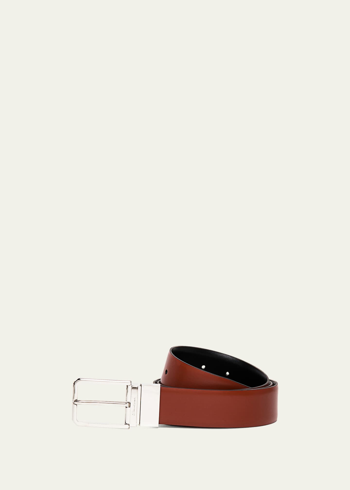 Santoni Men's Reversible Leather Belt Image 2 of 3