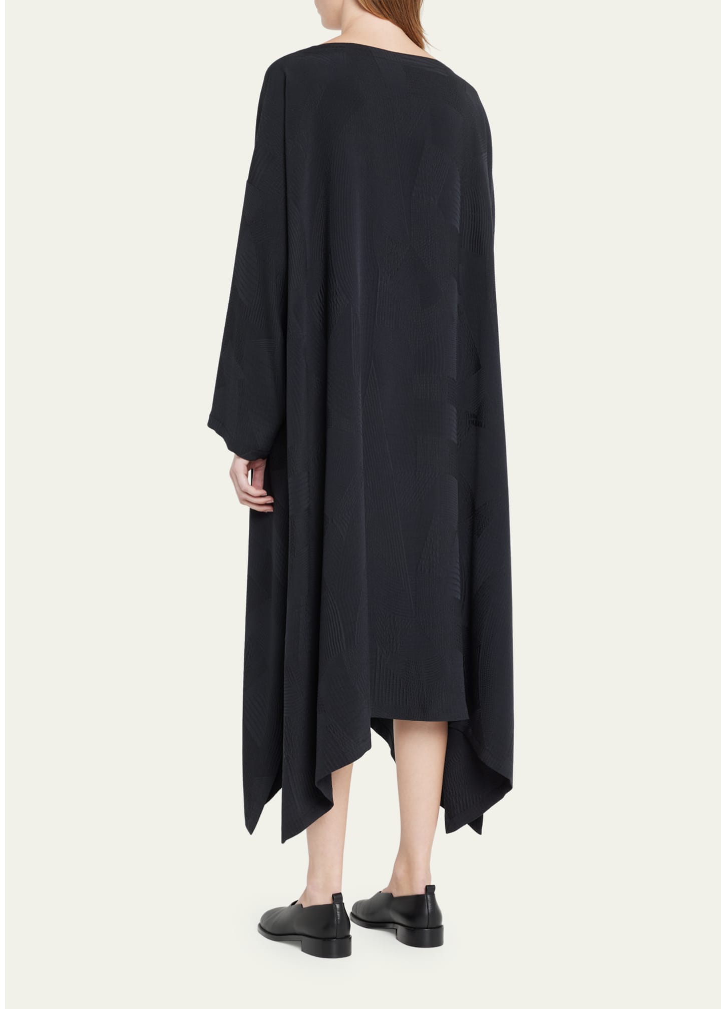 Eskandar Scoop Neck Midi Dress w/ Drop Hem - Bergdorf Goodman