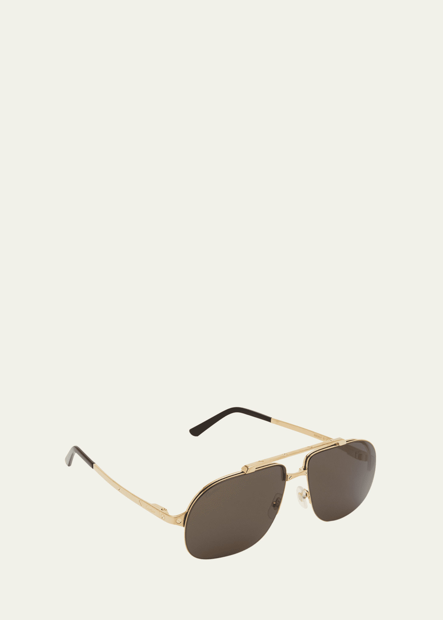 Cartier Men's Metal Double-Bridge Aviator Sunglasses Image 2 of 3