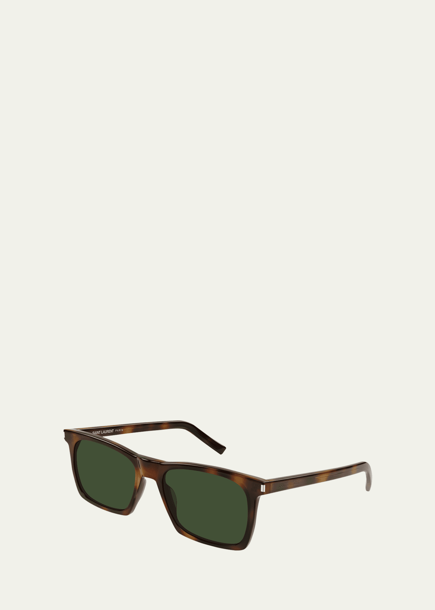 Saint Laurent Men's Slim Acetate Rectangle Sunglasses Image 1 of 2