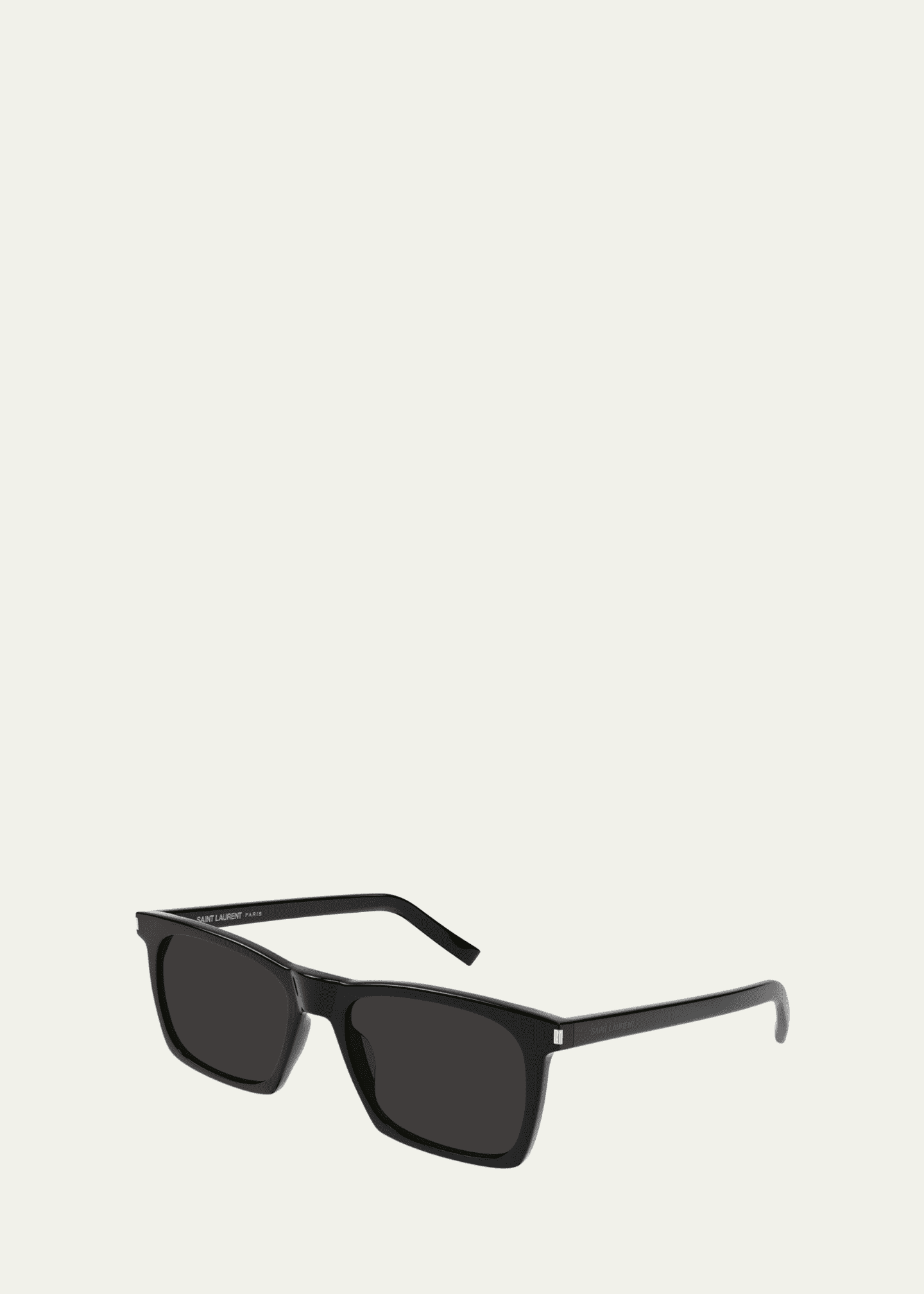 Saint Laurent Men's Slim Acetate Rectangle Sunglasses Image 2 of 2