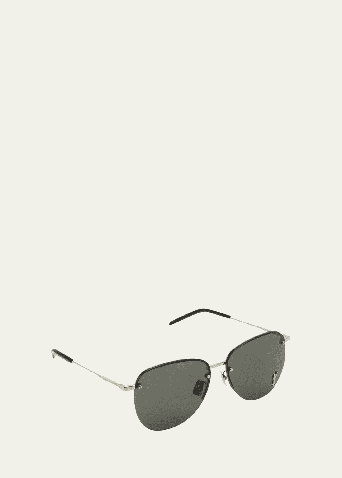 Saint Laurent Unisex Mask Mirrored Shield Metal Sunglasses