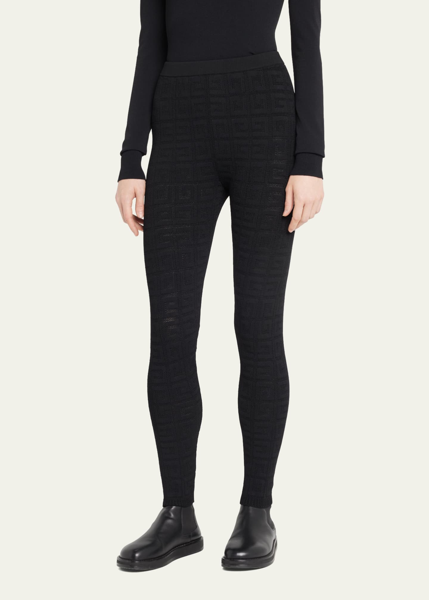 Buy Givenchy Jacquard-knit Leggings - Black At 40% Off