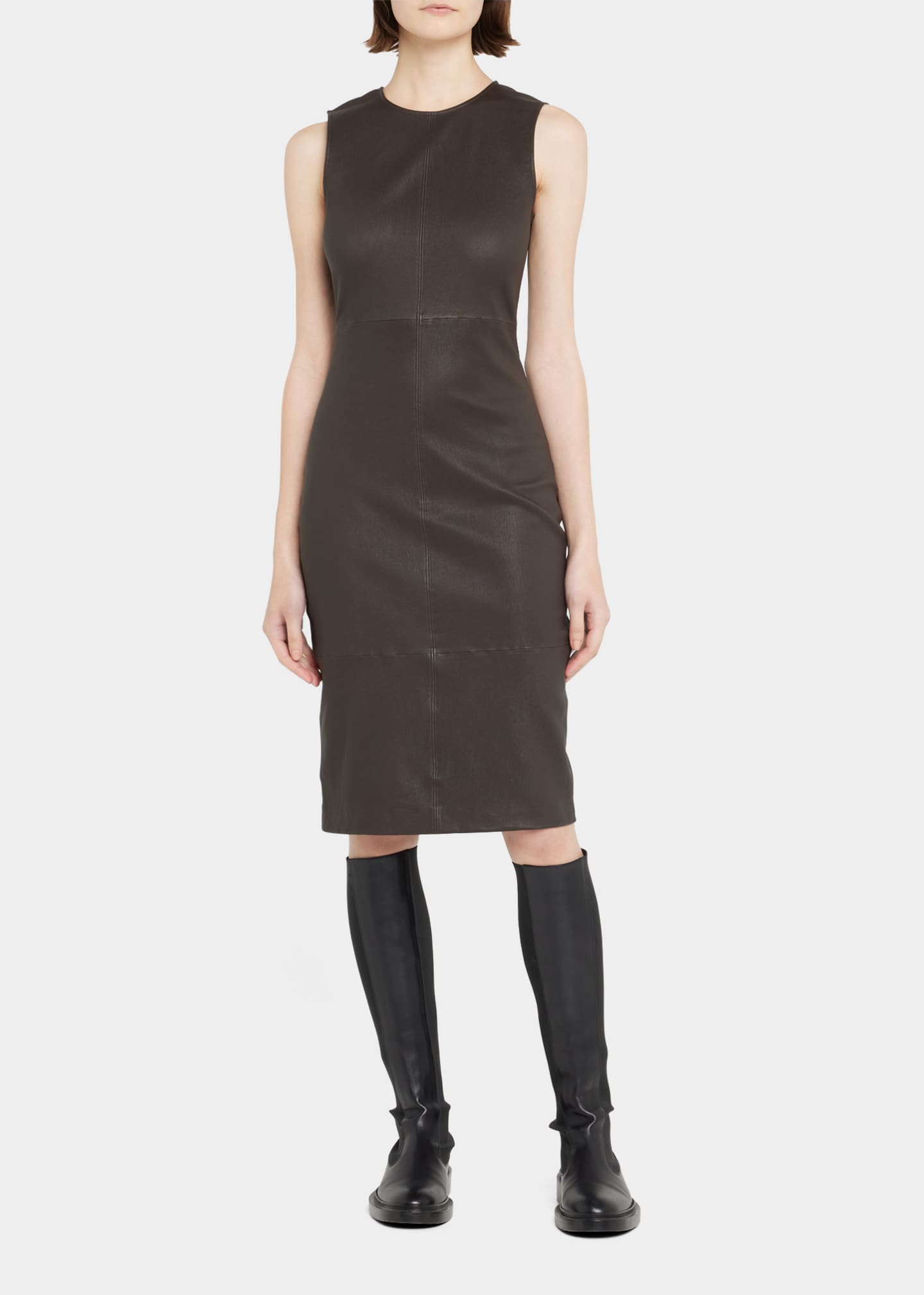 Theory Sleeveless Leather Midi Dress Bergdorf Goodman