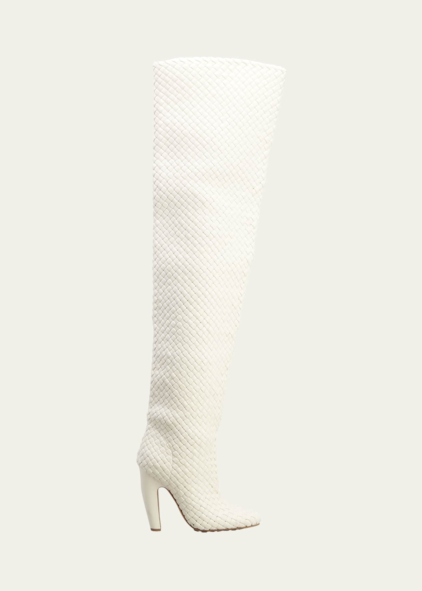 Bottega Veneta Intrecciato Woven Lambskin Over-The-Knee Boots ...