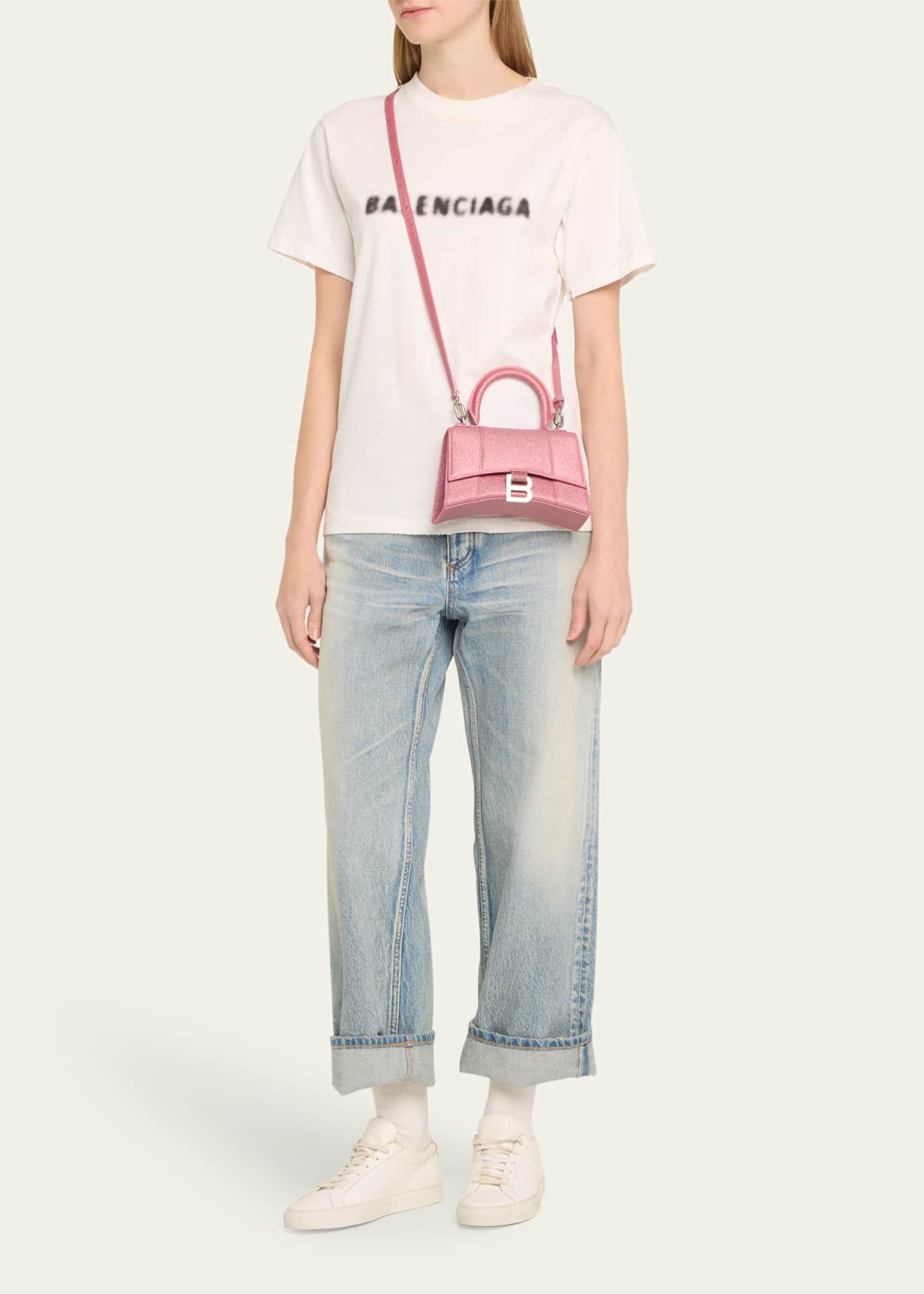 Balenciaga Hourglass XS Glitter TopHandle Bag Bergdorf Goodman