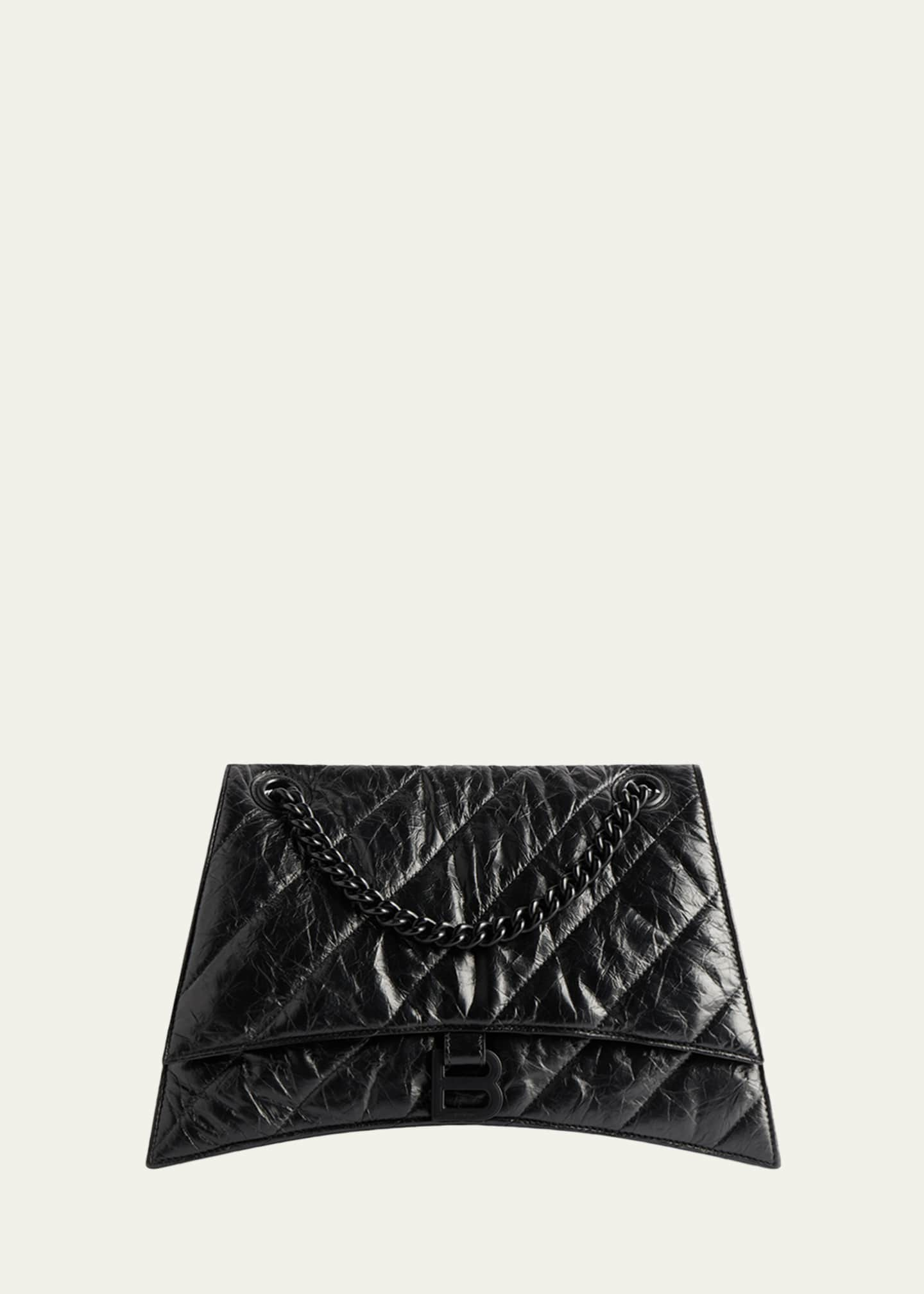 Crush Large Chain Shoulder Bag in Black - Balenciaga