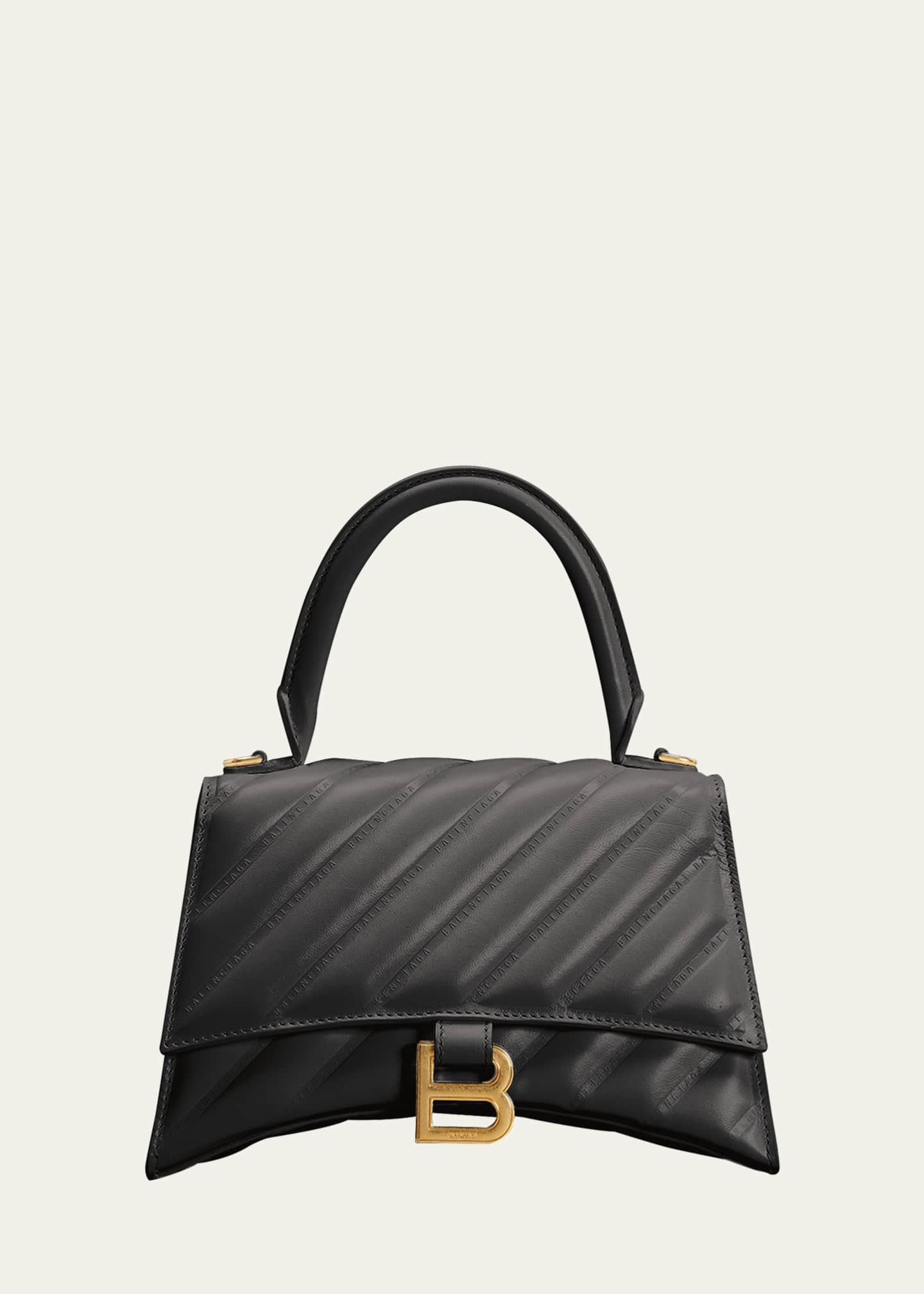 Balenciaga Hourglass Top-Handle Tote Bag - Black