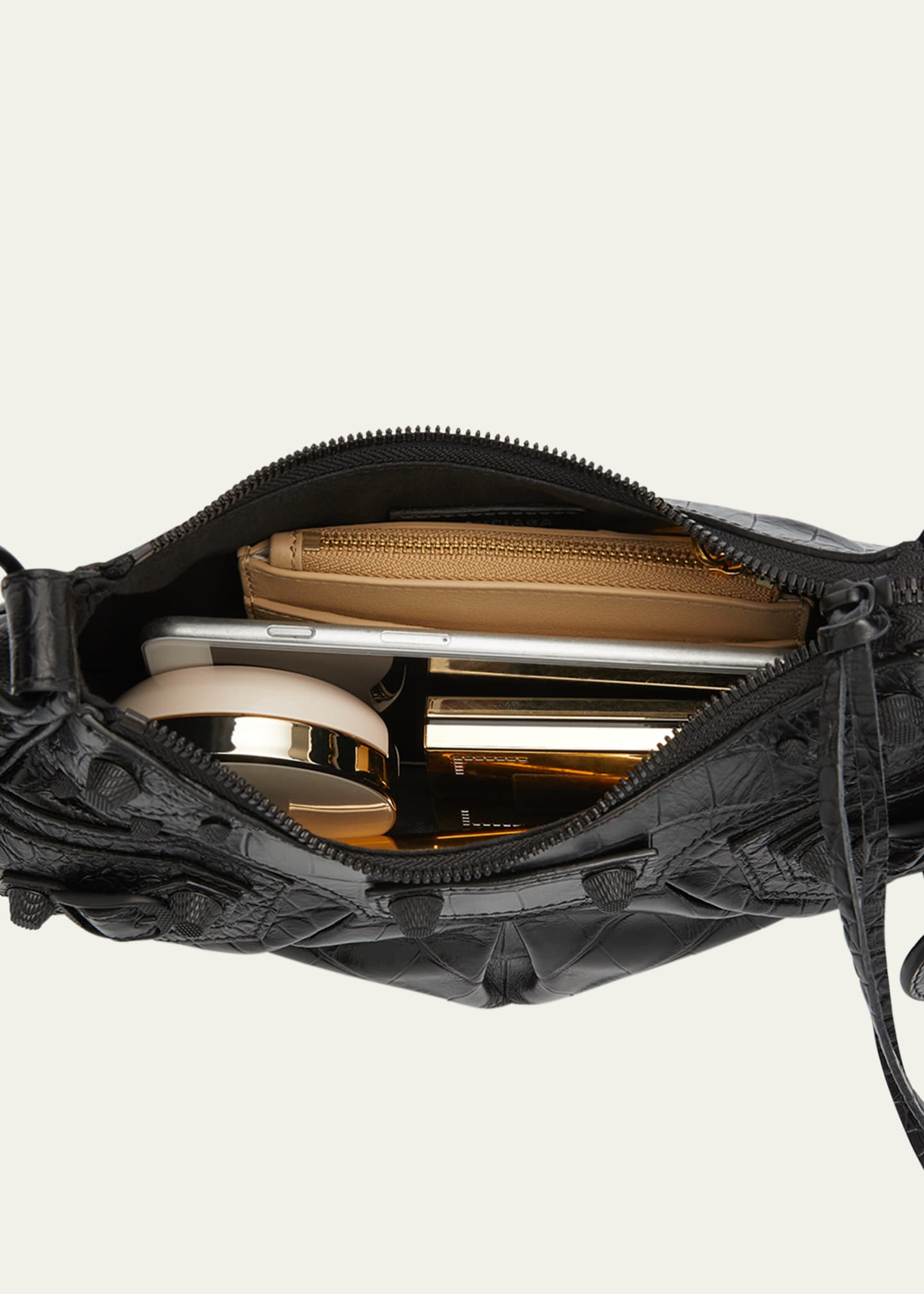 Balenciaga Le Cagole XS Croc-Embossed Shoulder Bag Image 6 of 7
