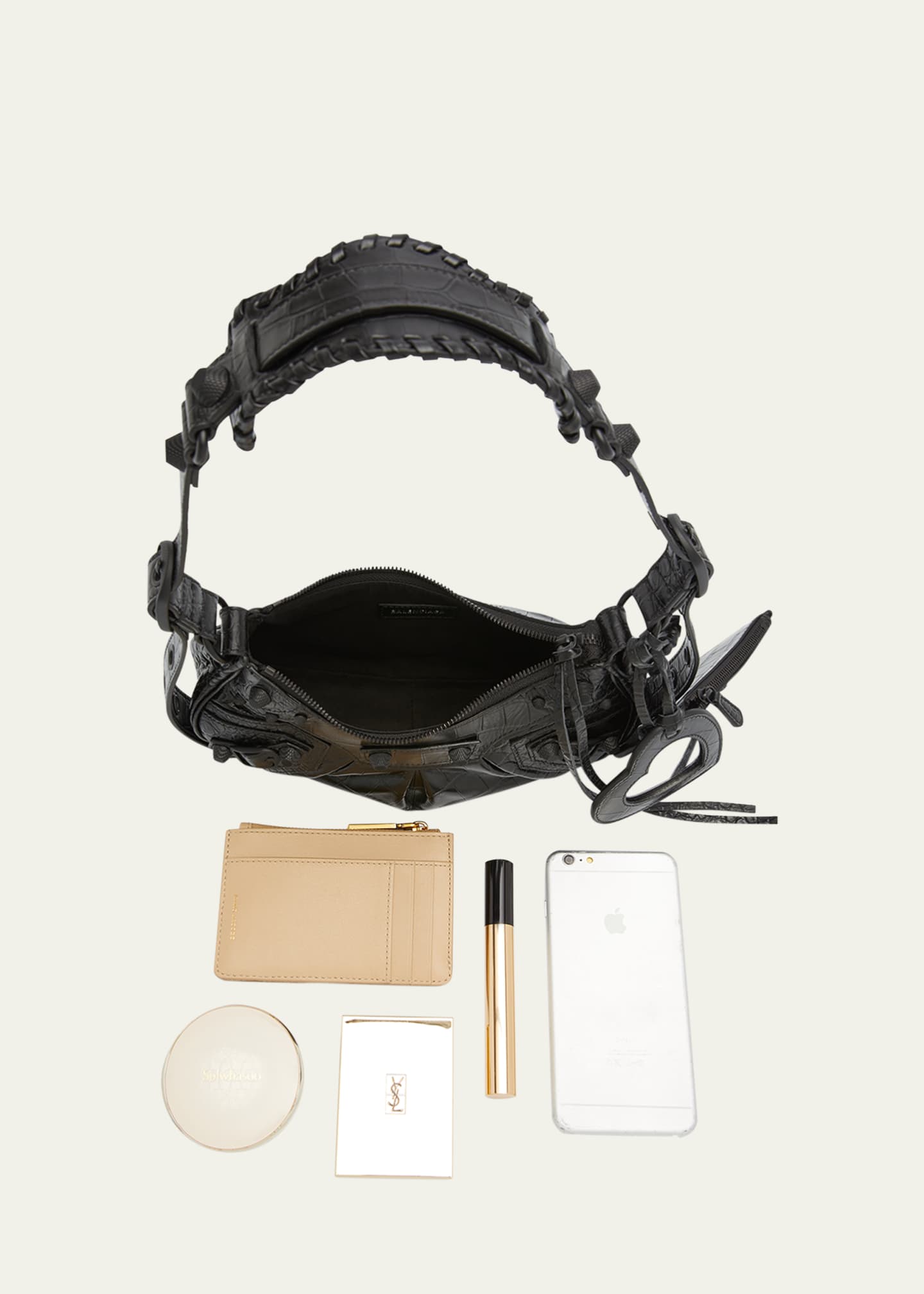 Balenciaga Le Cagole XS Croc-Embossed Shoulder Bag Image 7 of 7