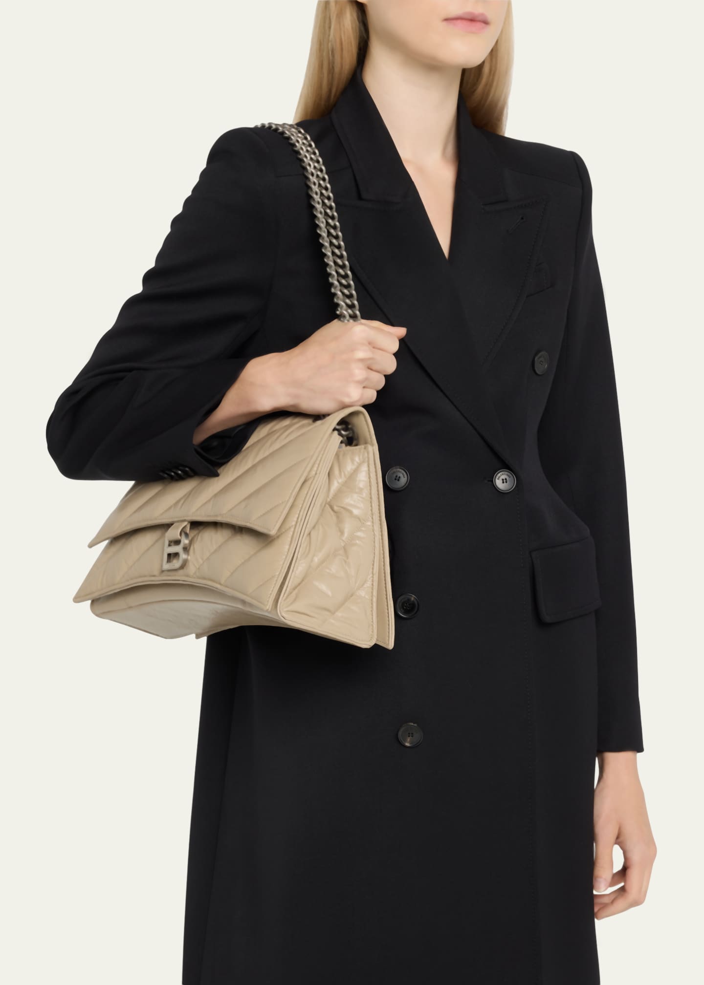 Balenciaga Crush Medium Quilted Chain Shoulder Bag Bergdorf Goodman