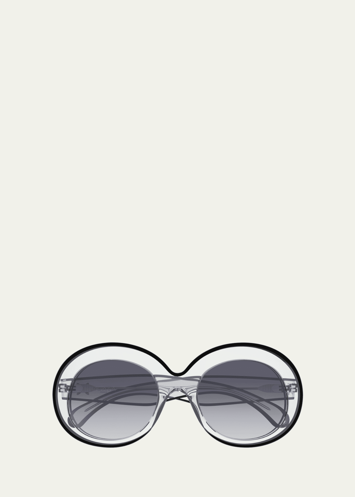 ALAIA Clear Contrasting Round Acetate Sunglasses Bergdorf Goodman