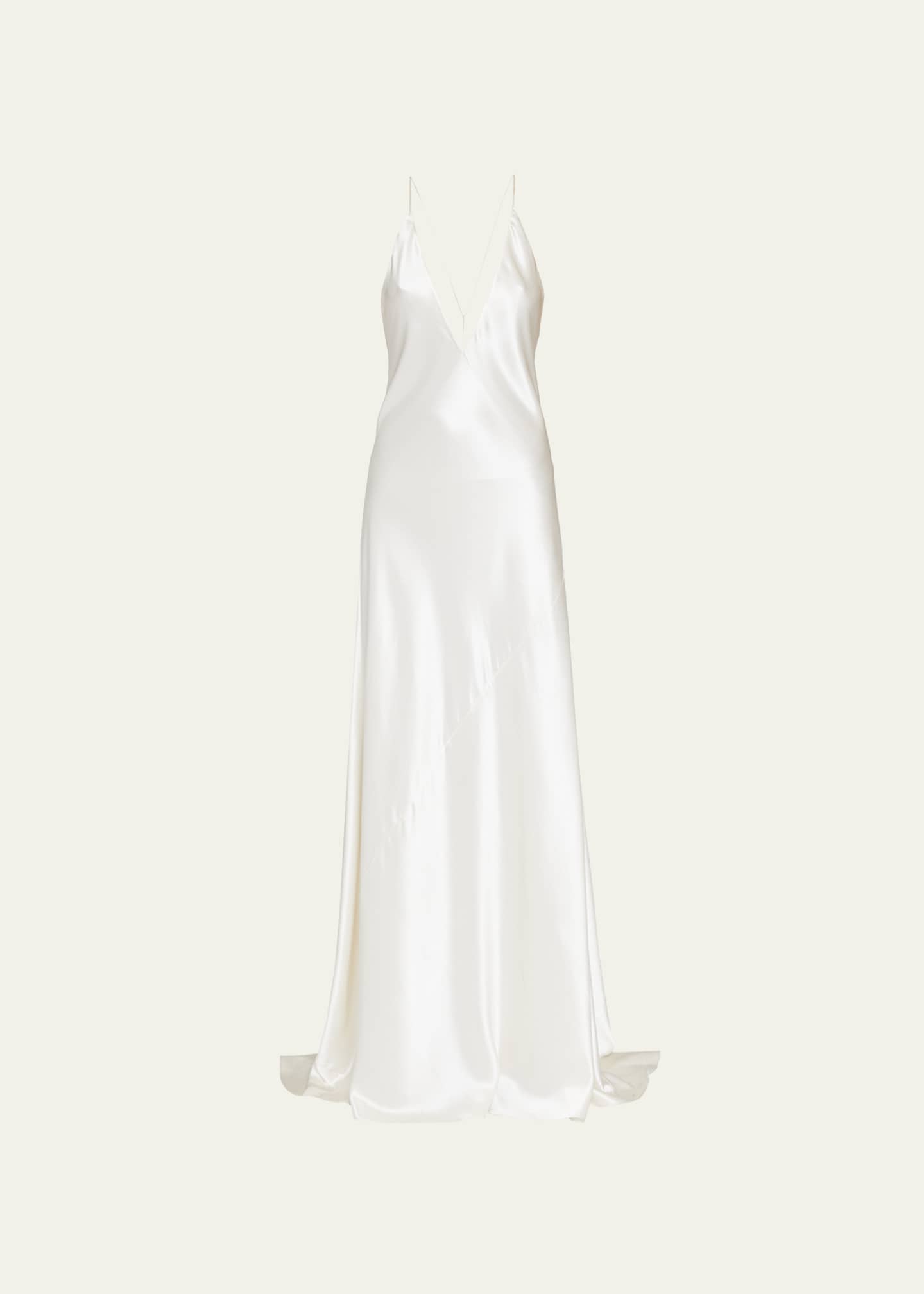Saint Laurent Long Silk Slip Dress Bergdorf Goodman