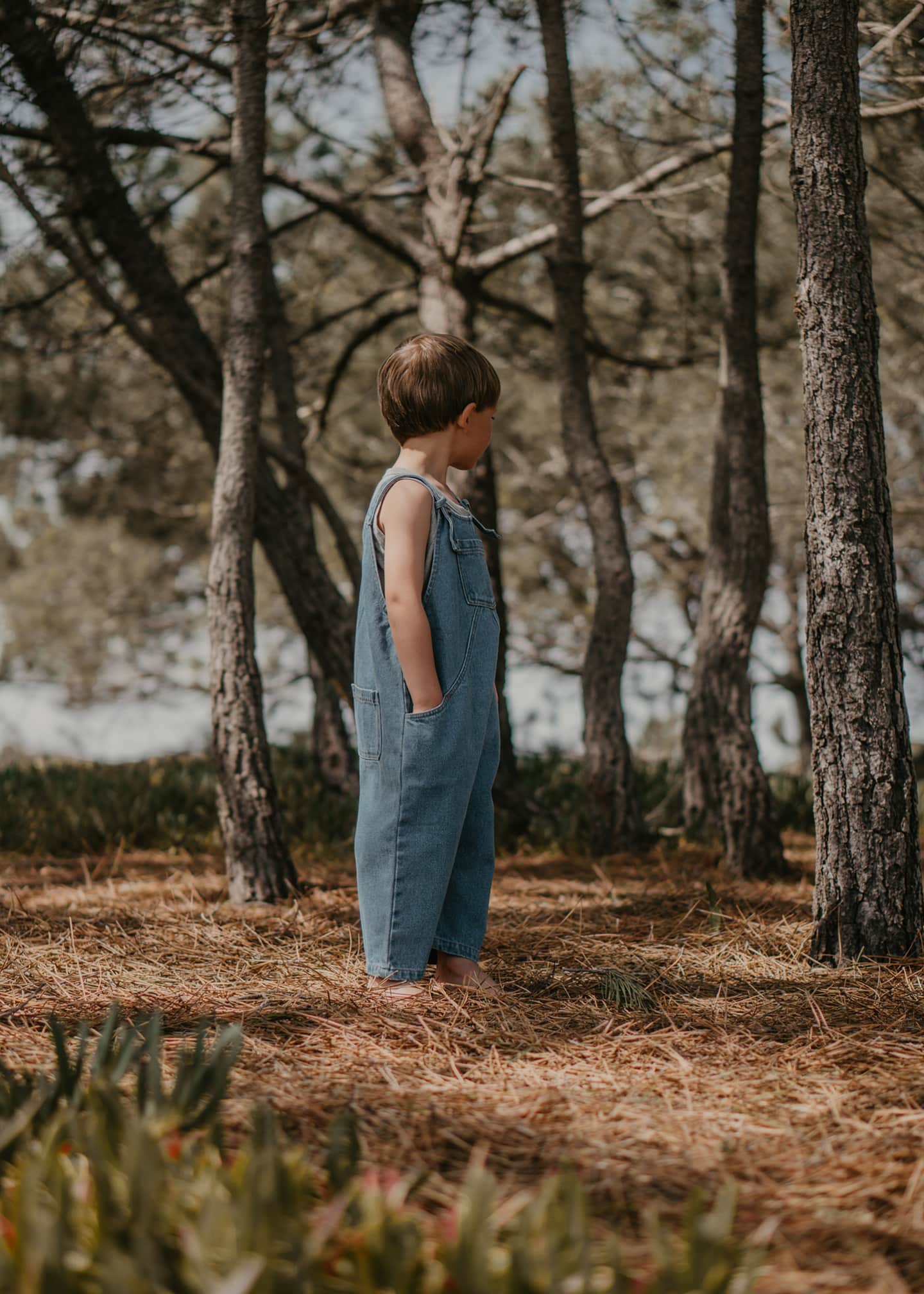 Oversized denim dungarees top
