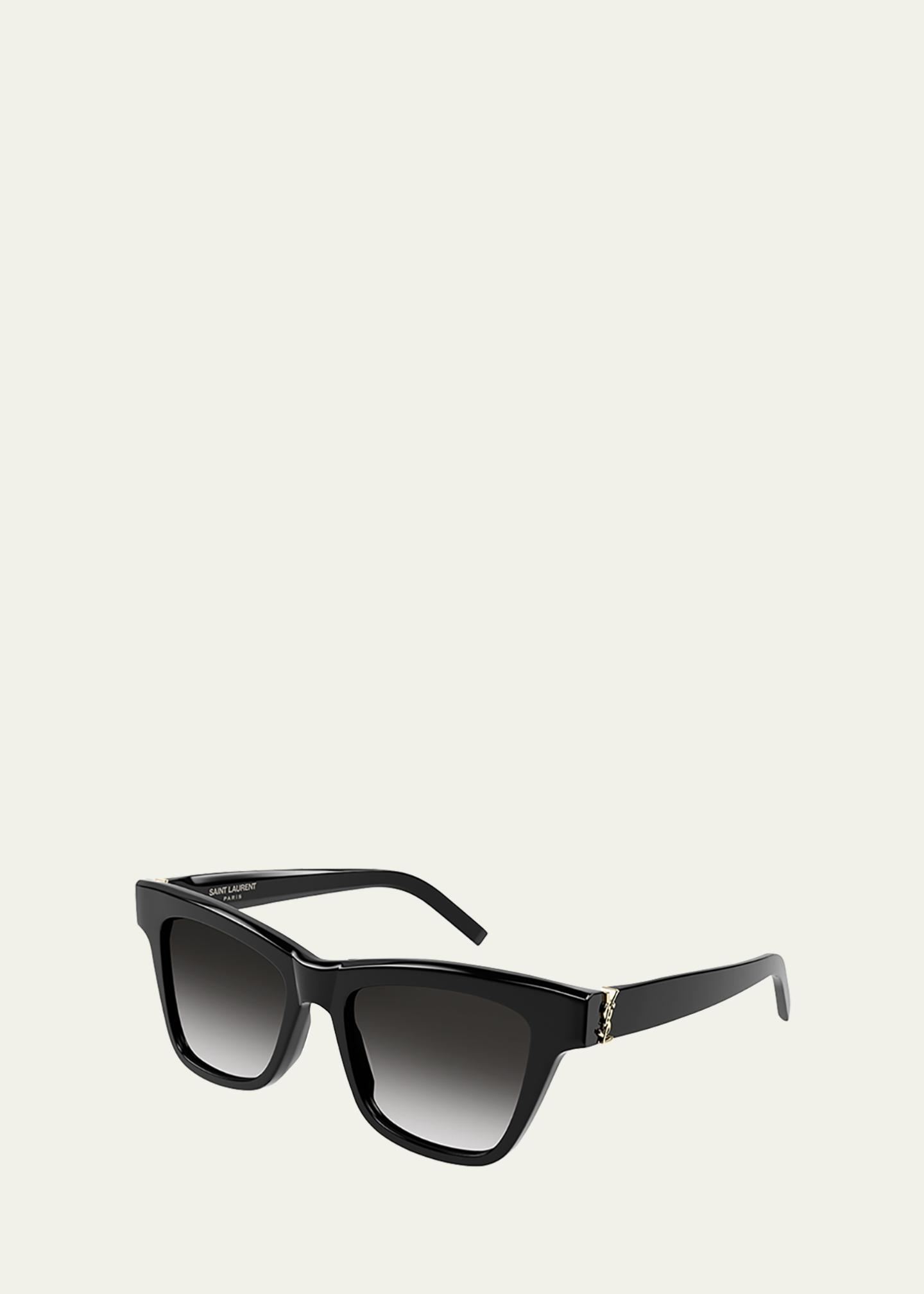 Saint Laurent Gradient YSL Square Acetate Sunglasses - Bergdorf Goodman