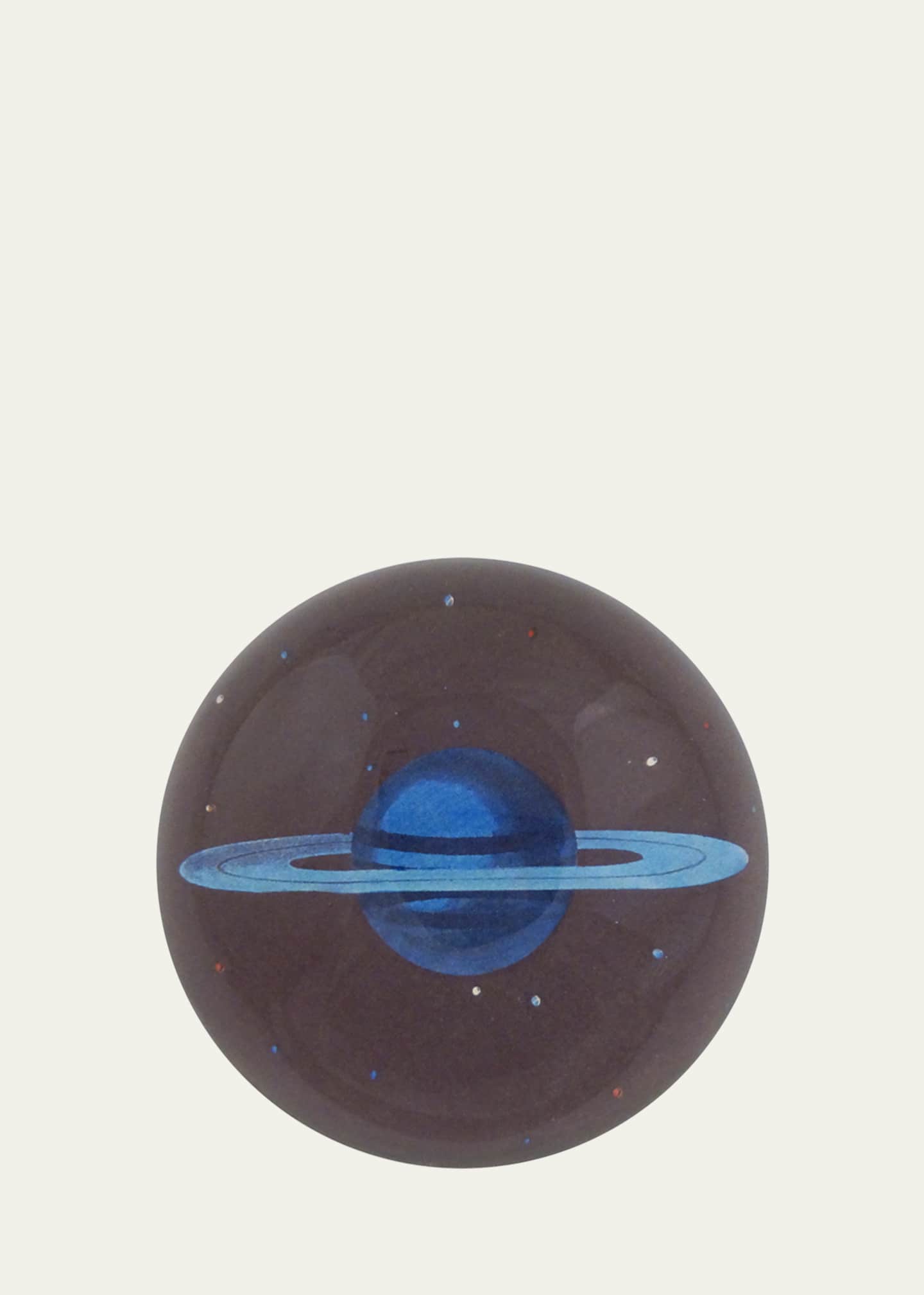 John Derian Blue Saturn Dome Decoupage Paperweight Image 1 of 2