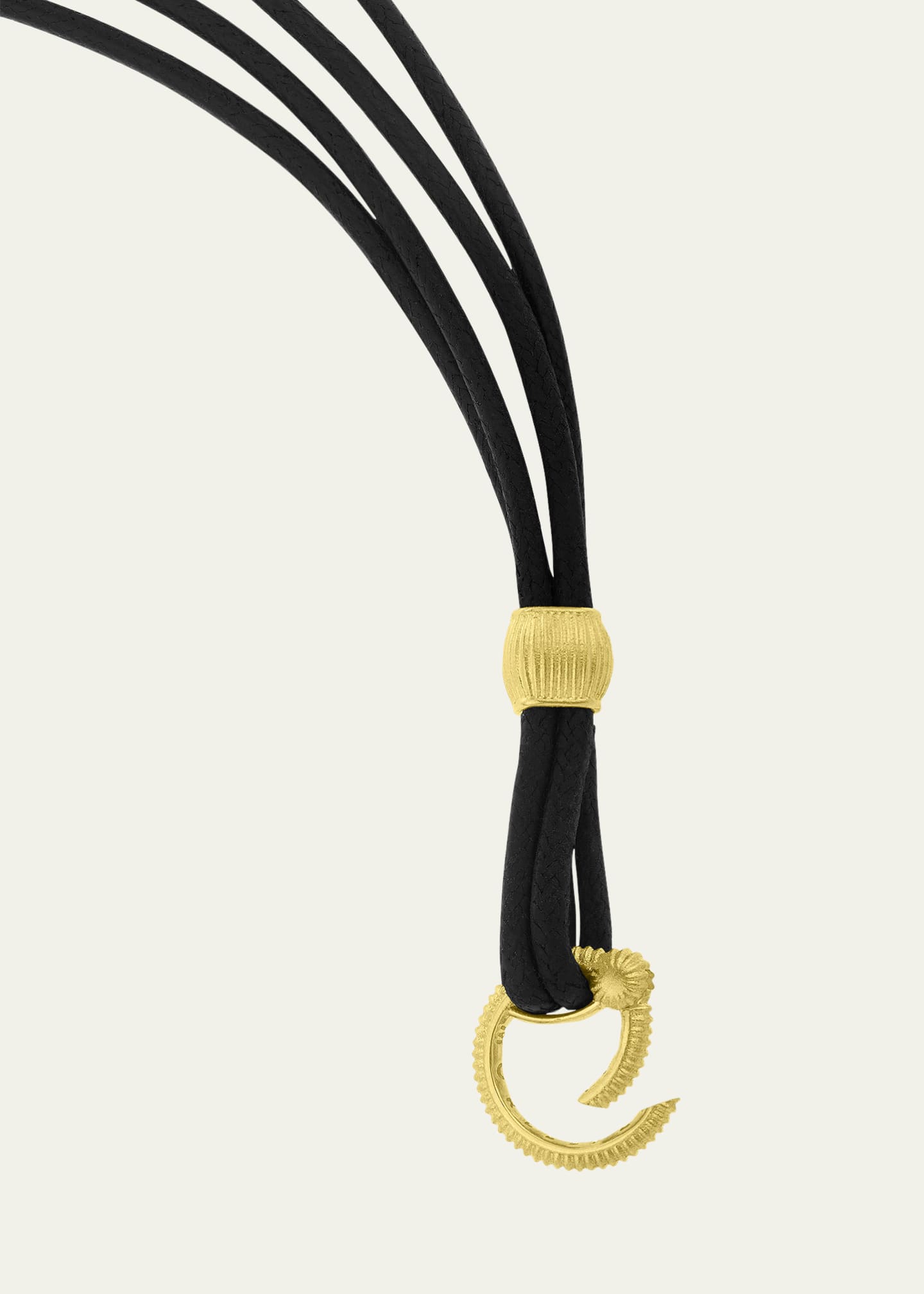 Paul Morelli Meditation Bell Black Cotton Cord Necklace with 18K Gold Image 2 of 2