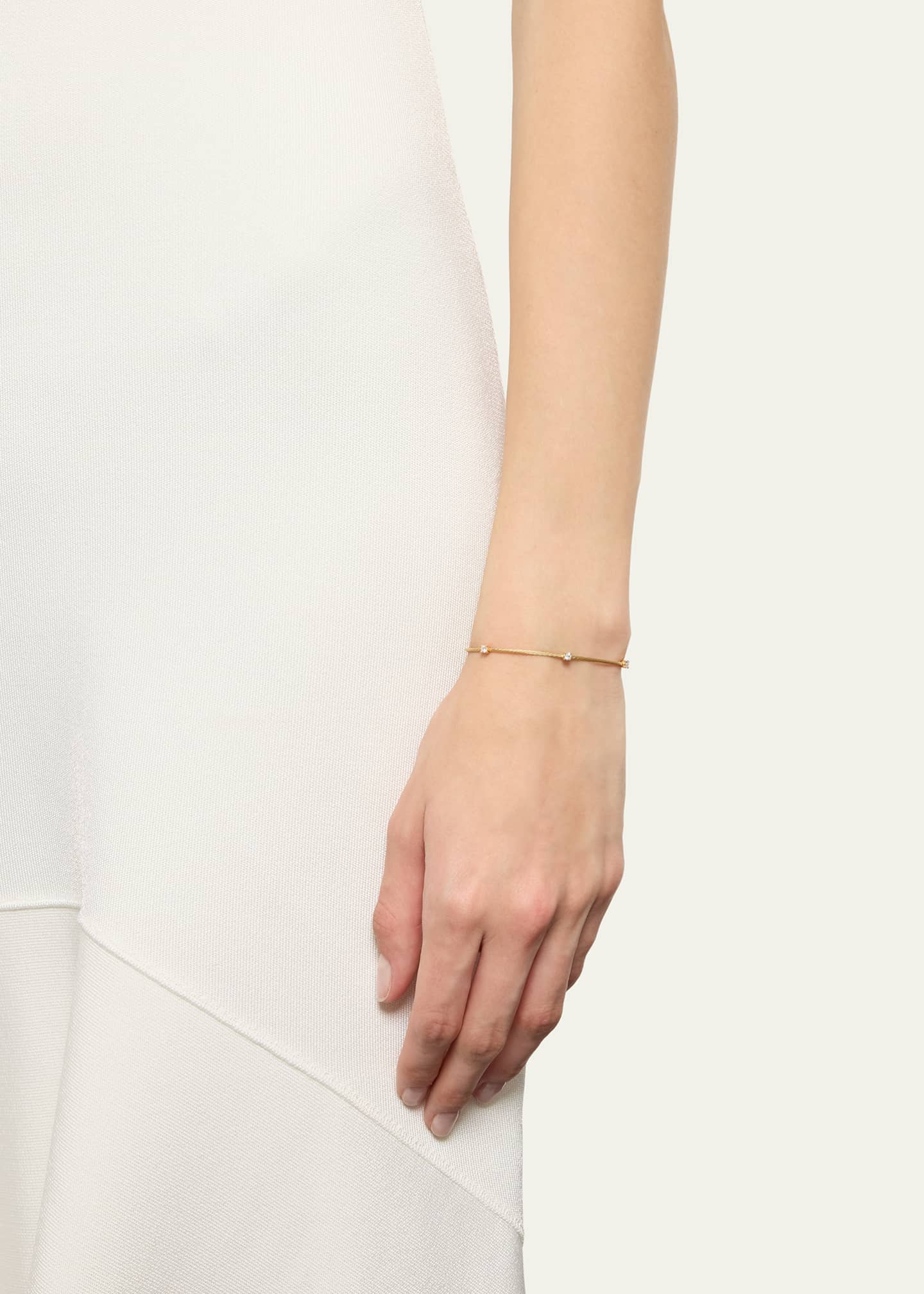 Paul Morelli Unity 18k Yellow Gold Three-Diamond Bracelet, 0.18 TCW Image 2 of 4