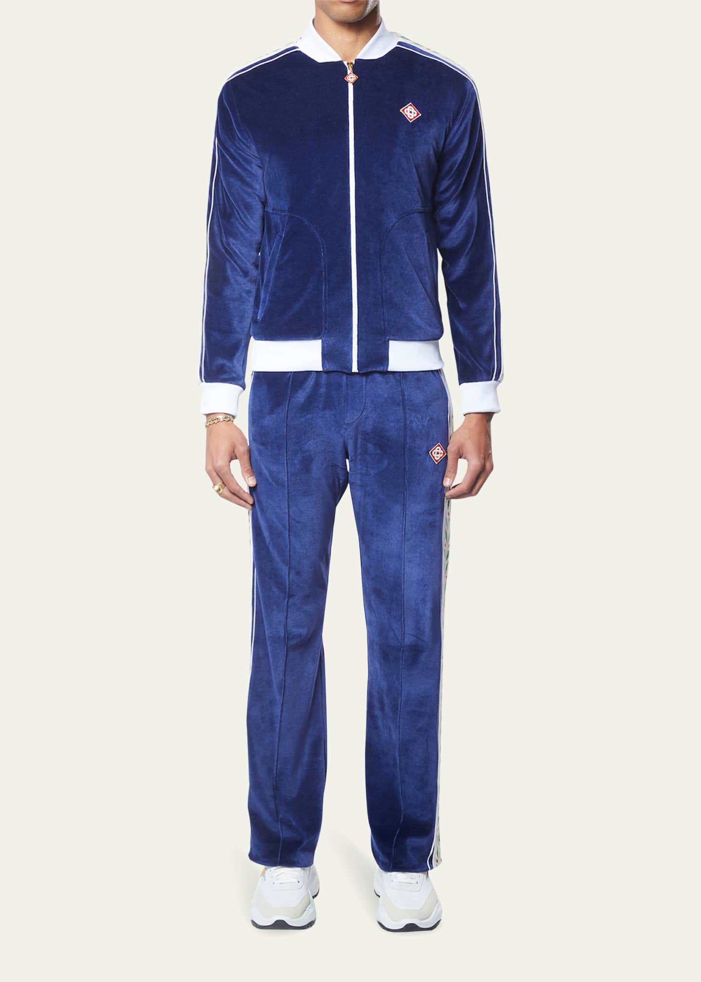 CASABLANCA Men's Laurel Velour Track Jacket Bergdorf Goodman