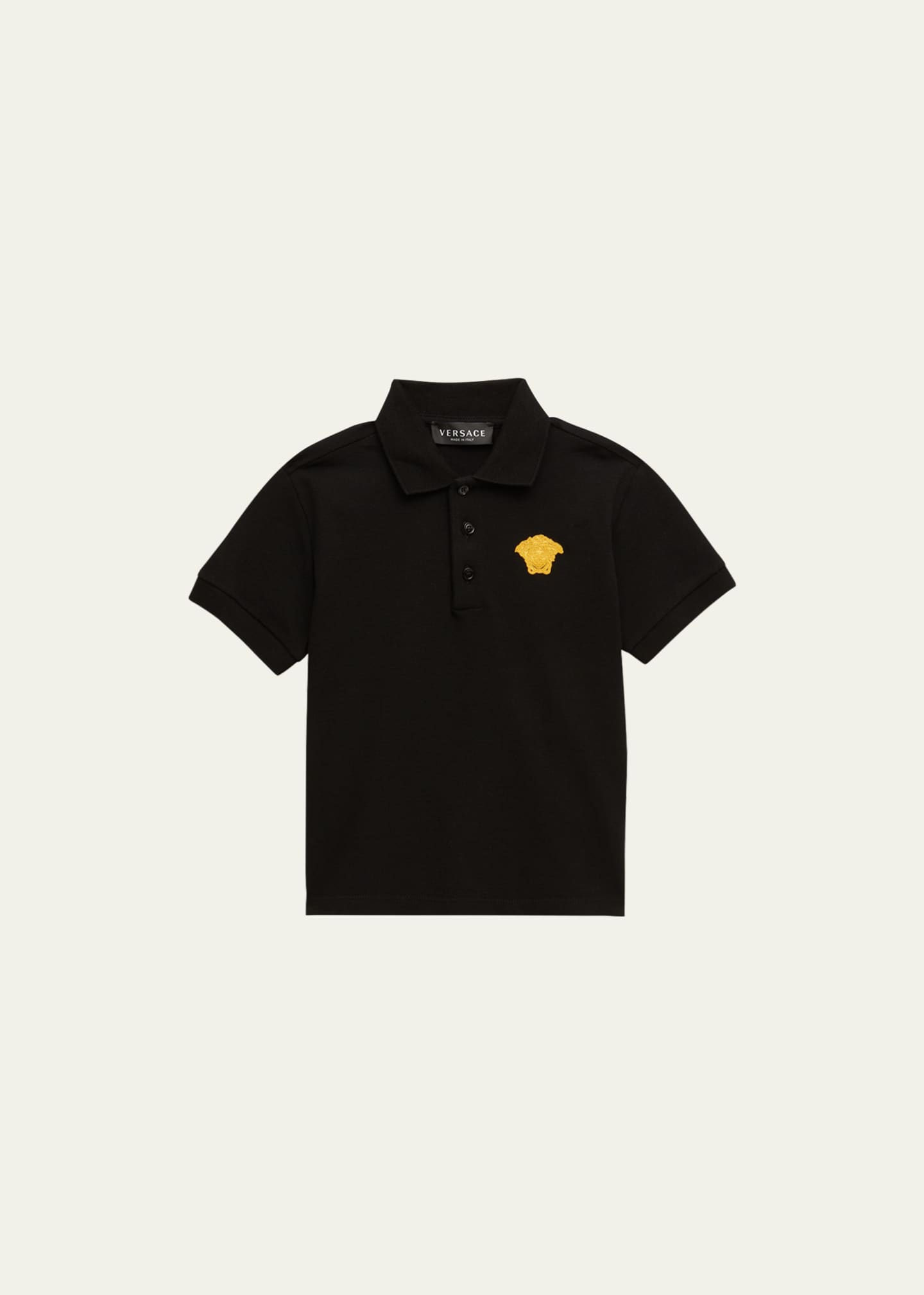 Versace Boy s Embroidered Medusa Head Polo Shirt Size 4 6