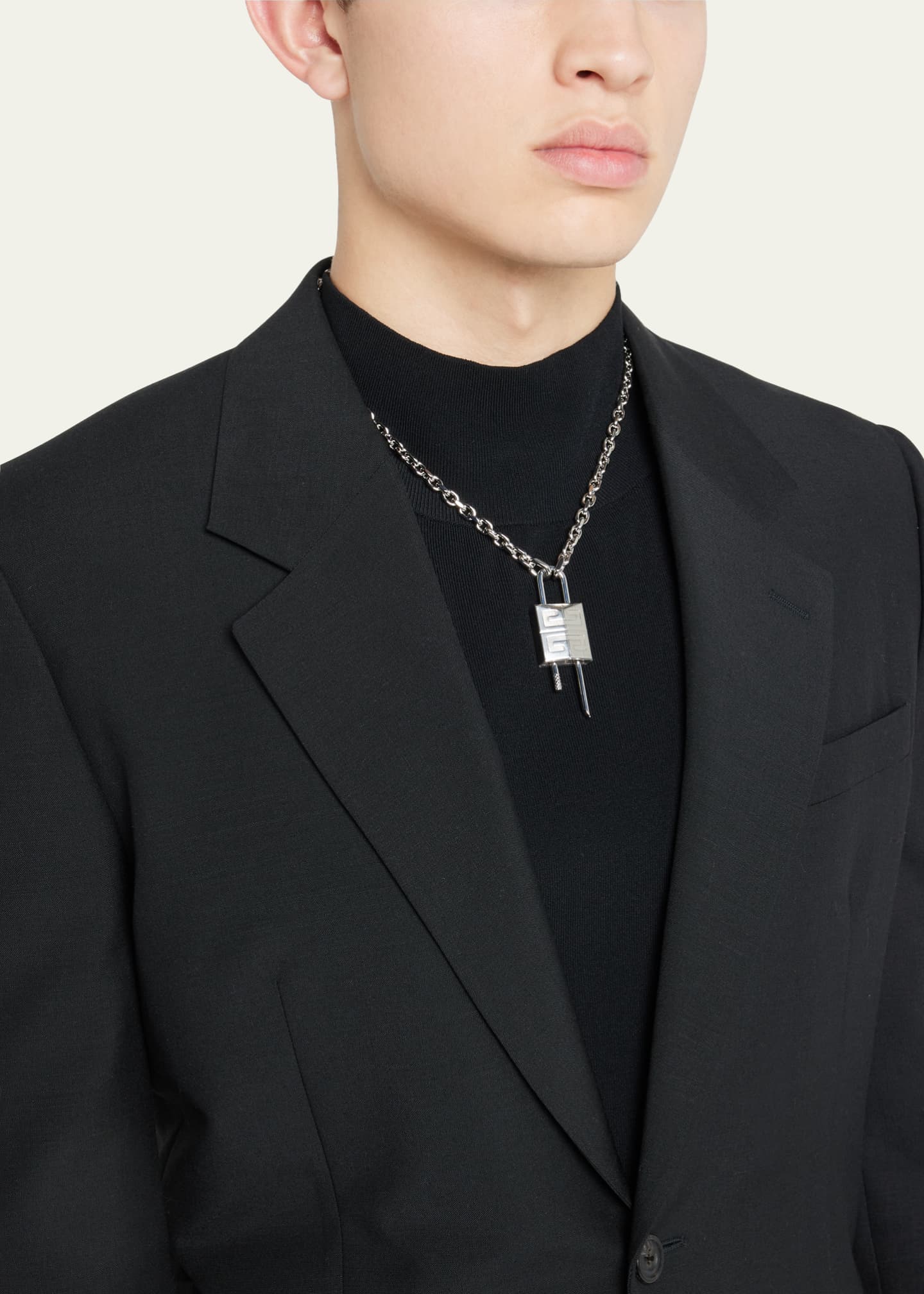 Padlock chain necklace mens top