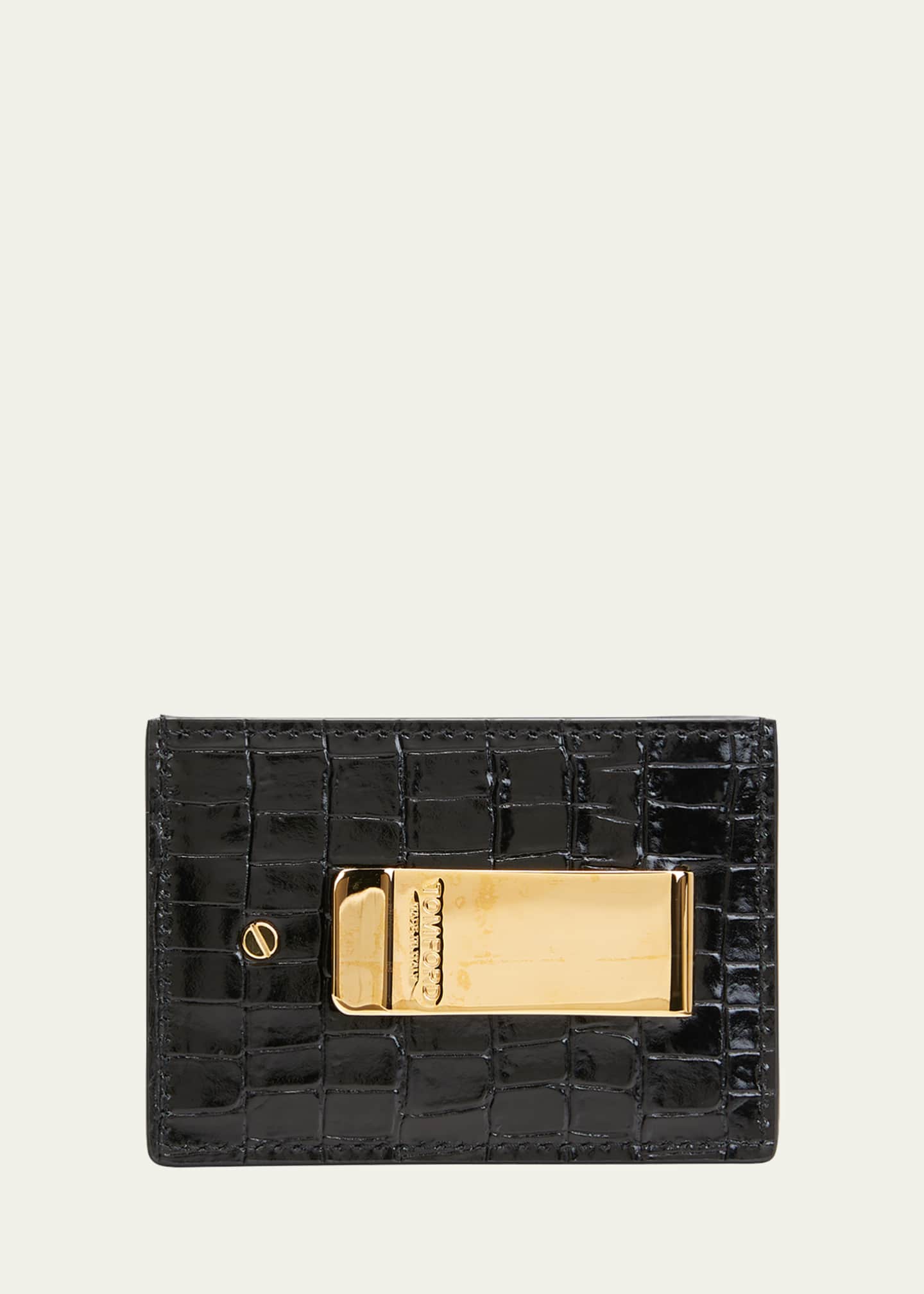 TOM FORD Men's Croc-Embossed Leather Money Clip Card Holder - Bergdorf  Goodman