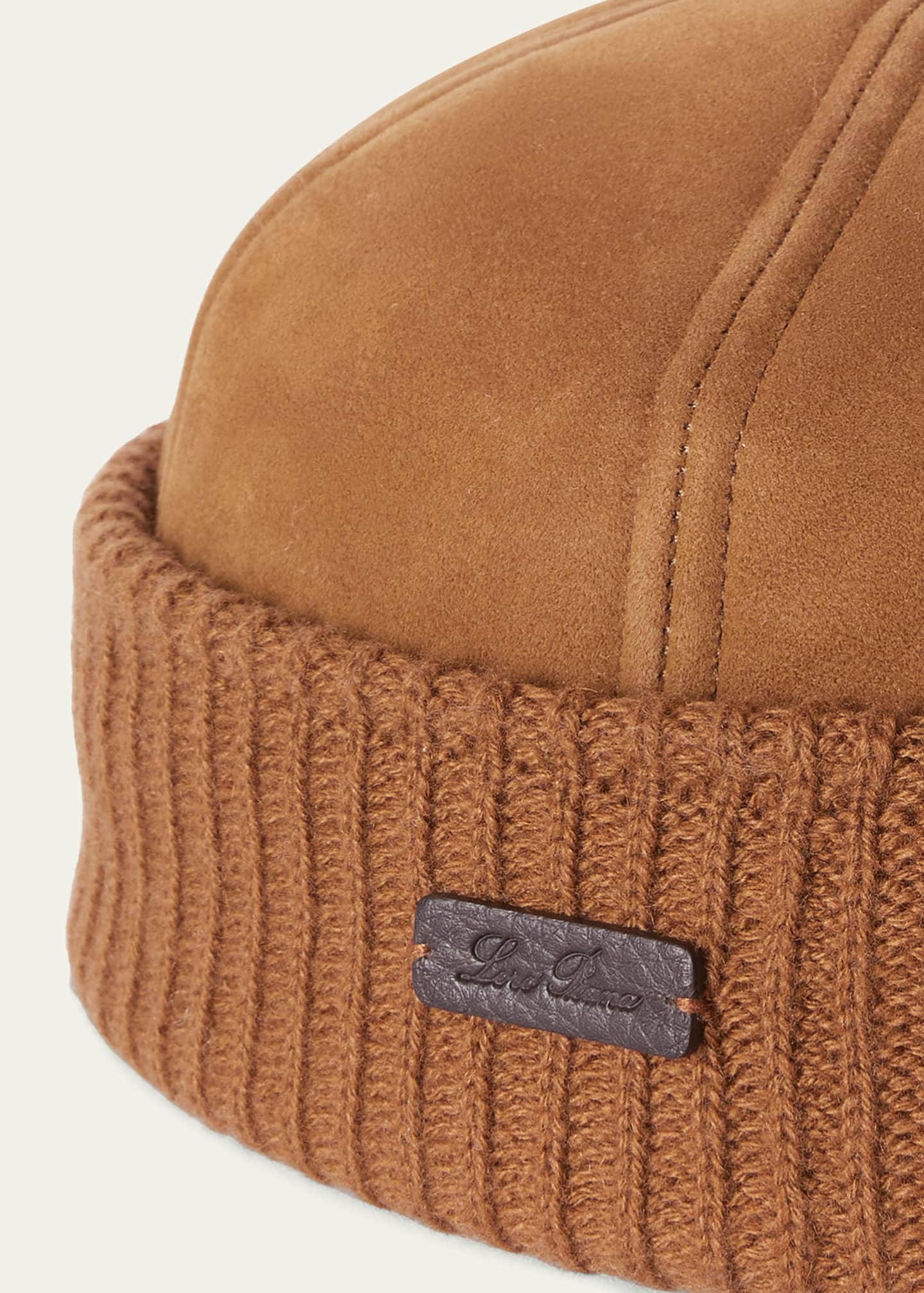 Loro Piana Men's ShearlingLined Suede Beanie Hat Bergdorf Goodman