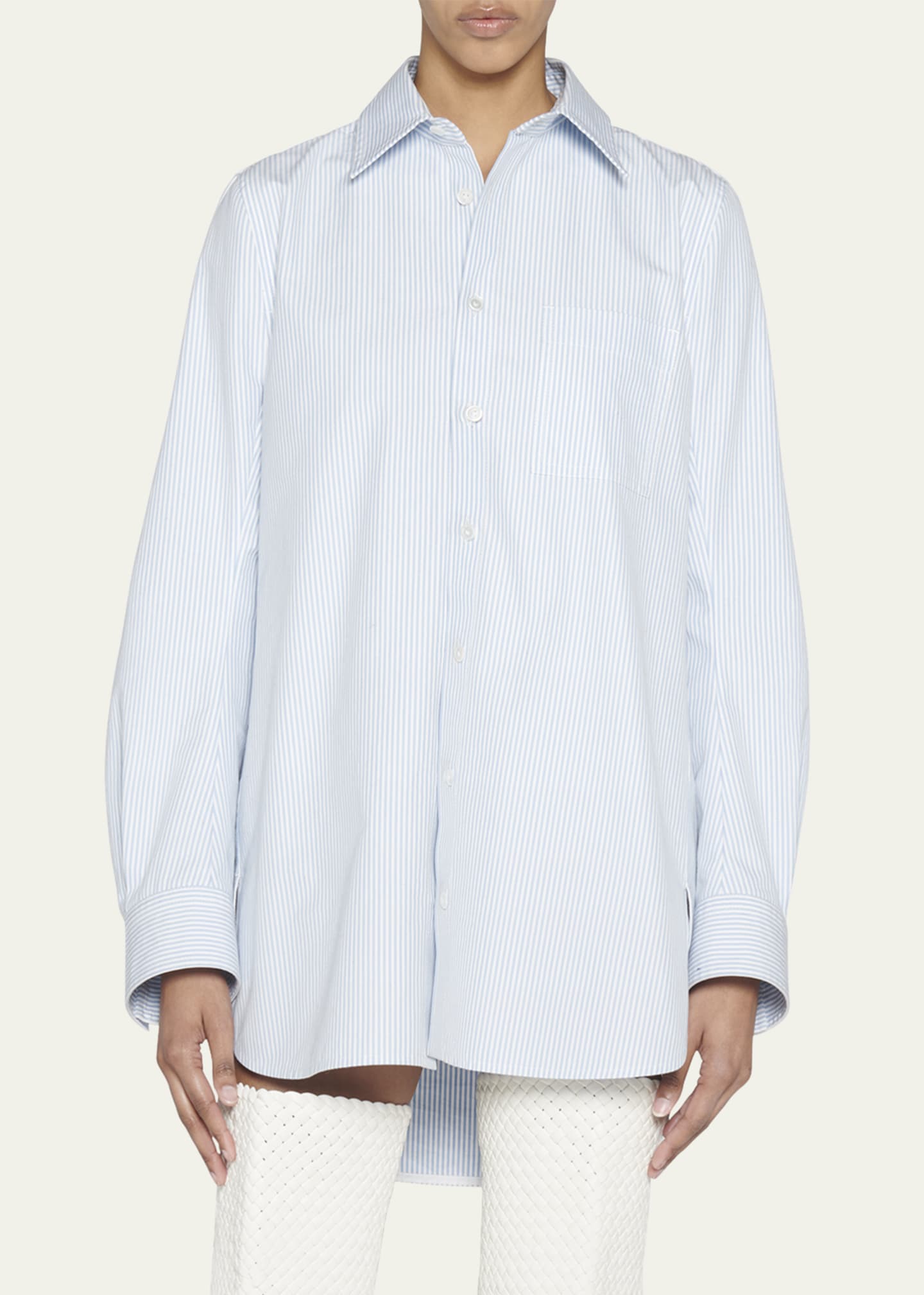 Bottega Veneta Compact Striped Cotton Shirt Dress - Bergdorf Goodman