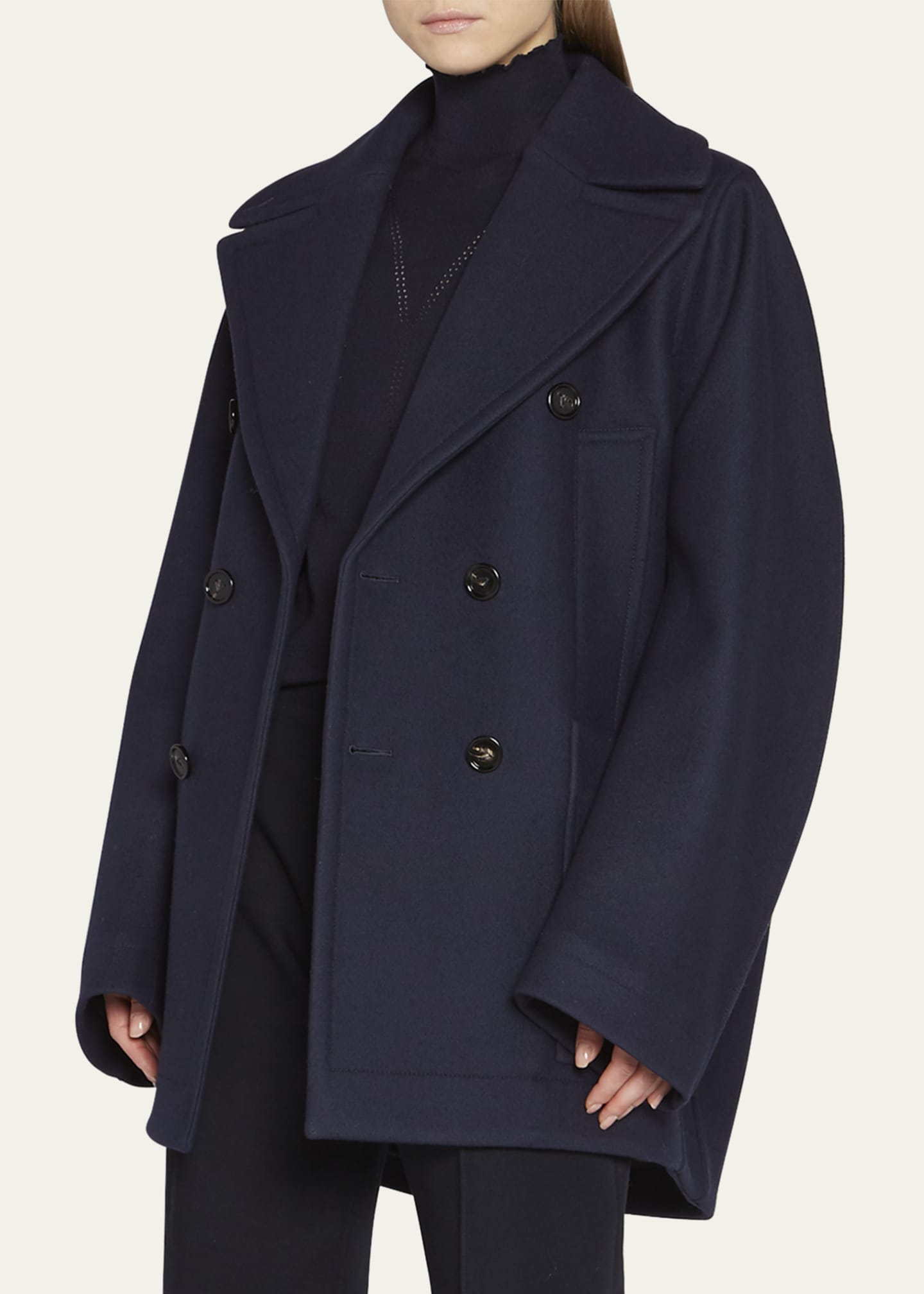 Bottega Veneta Oversize Stretch Wool Coat