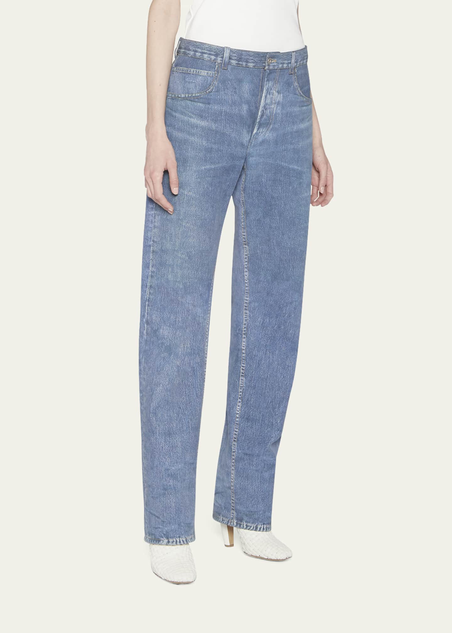 Bottega Veneta Denim Printed Nubuck Pants Image 4 of 5