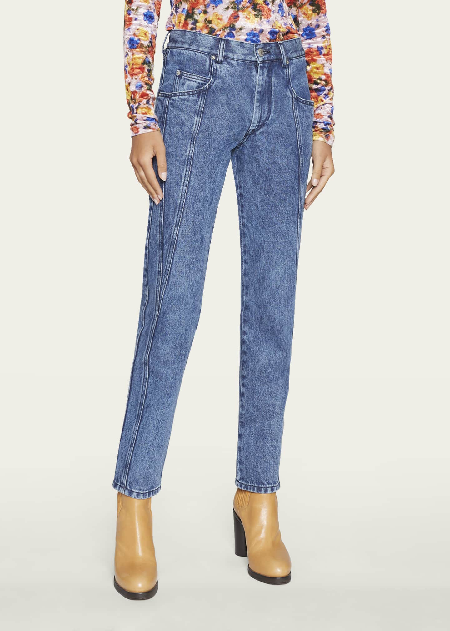 Isabel Marant Vikira Mid-Rise Straight Jeans - Bergdorf Goodman