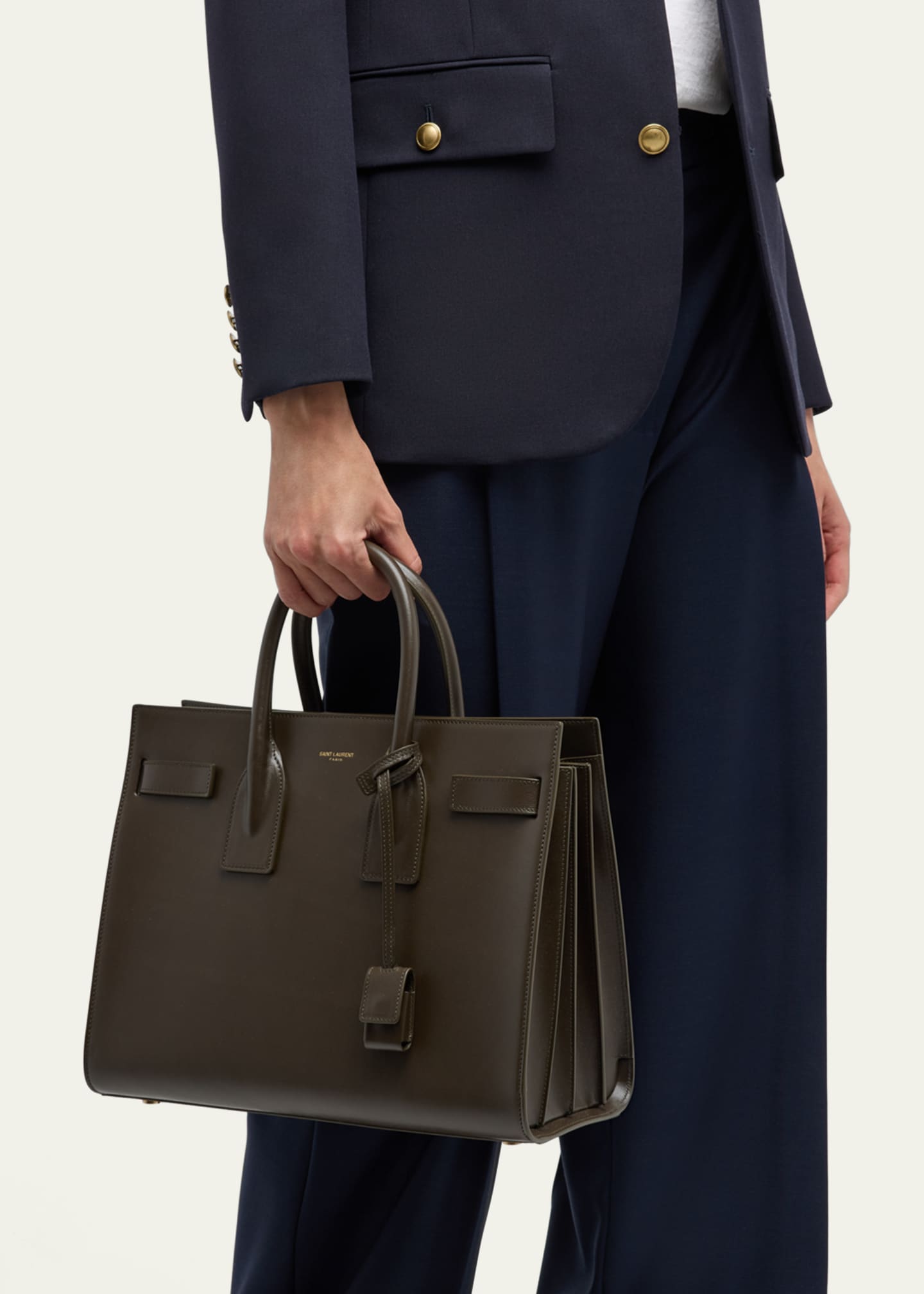 Saint Laurent Sac De Jour Small Top-Handle Bag in Smooth Leather Image 2 of 5