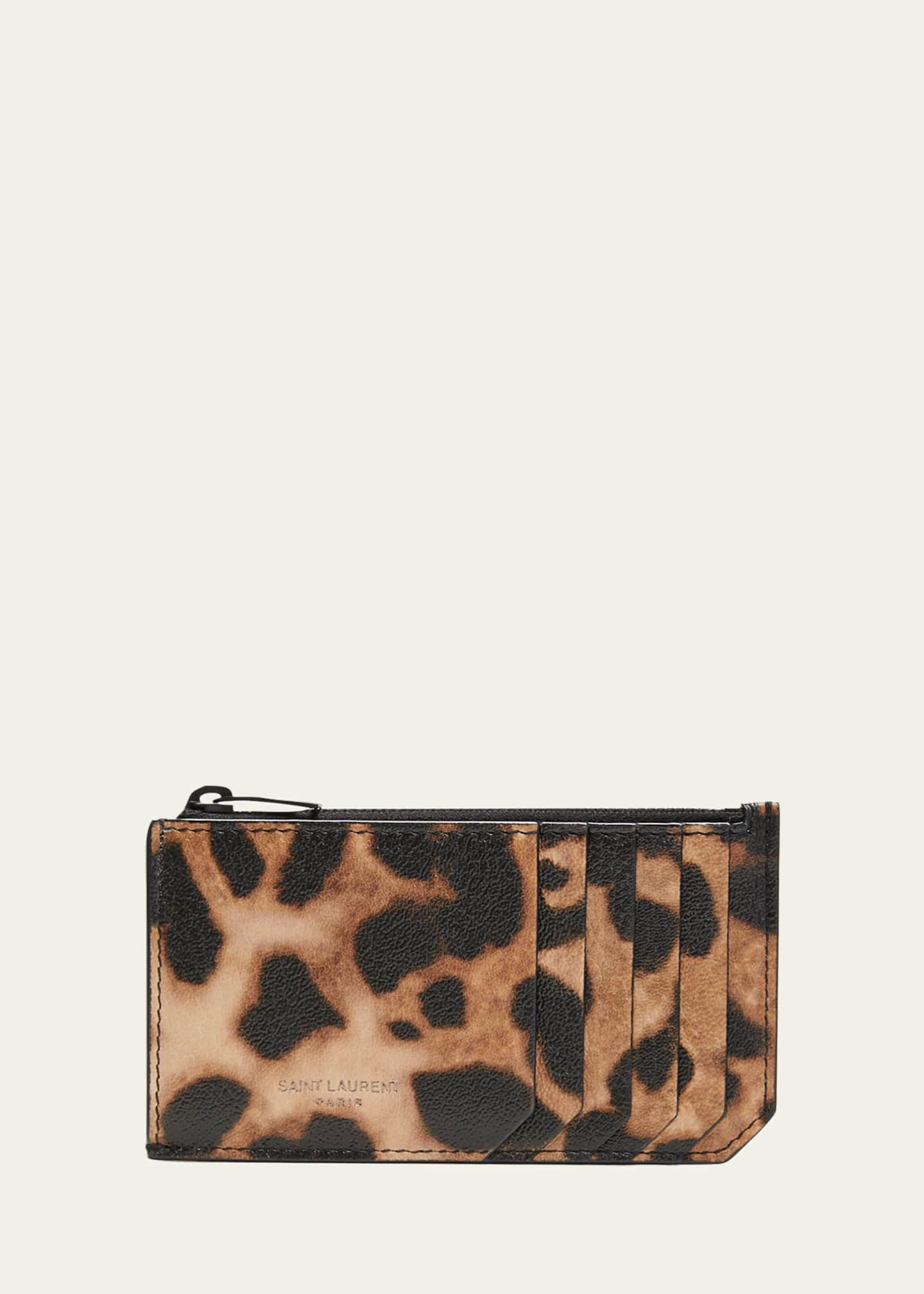 Saint Laurent Logo Print Card Case