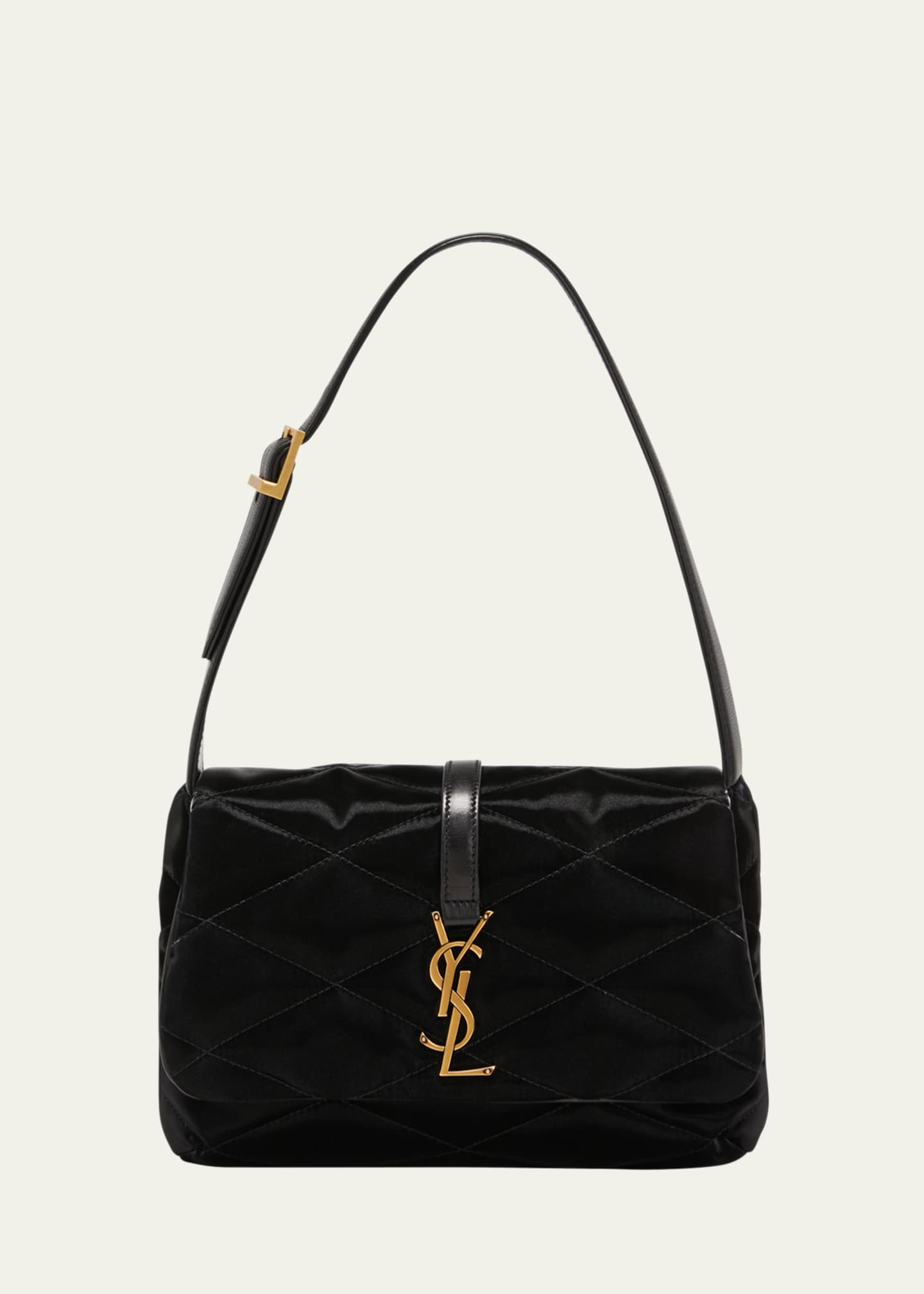 Saint Laurent Le 5 à 7 Quilted Velvet Shoulder Bag