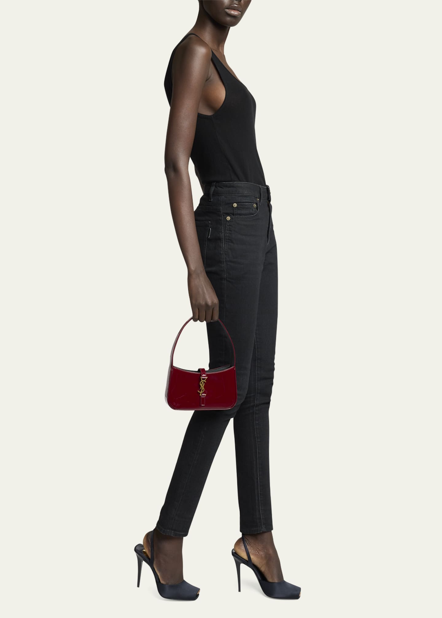 Saint Laurent Le 5 A 7 Mini YSL Shoulder Bag in Patent Leather Image 2 of 5