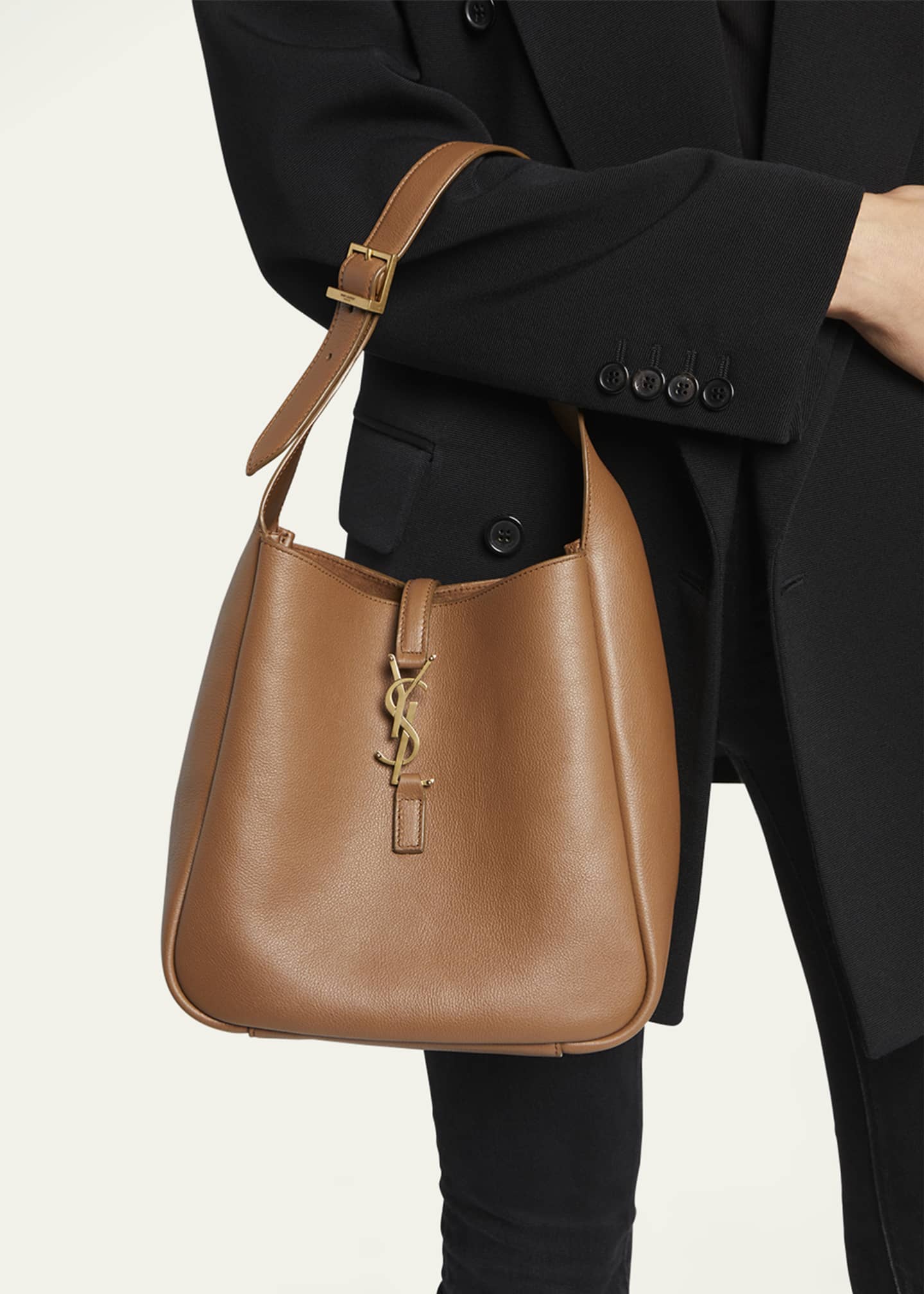 Saint Laurent Le 5 A 7 Mini YSL Leather Bucket Bag