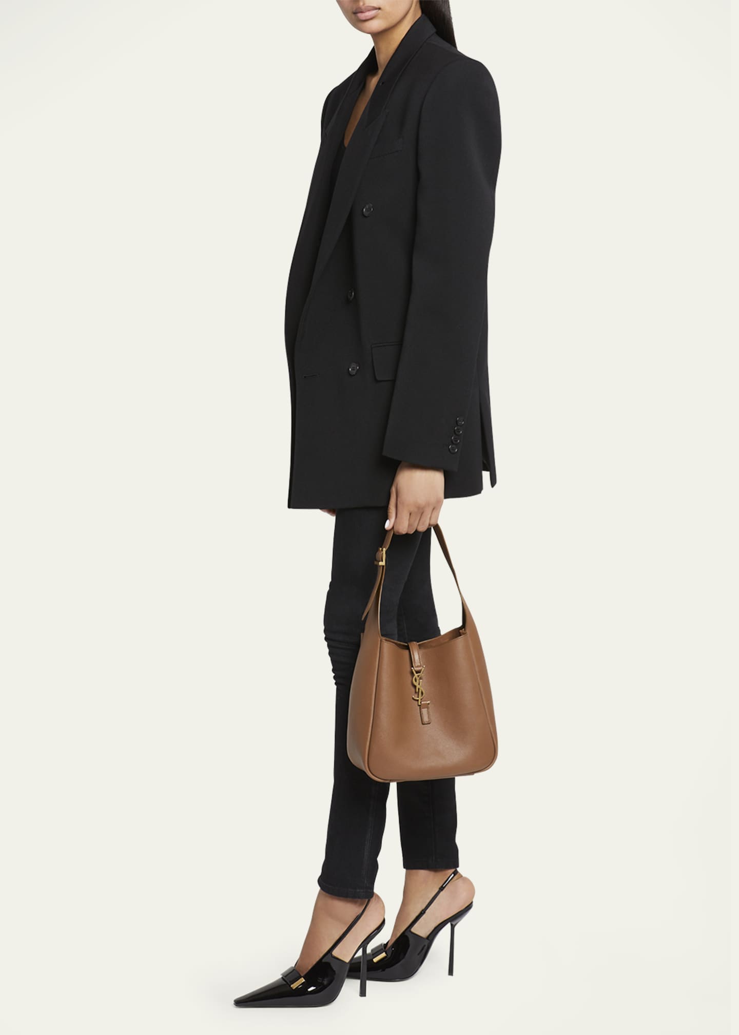 Saint Laurent Le 5 À 7 YSL Leather Hobo Bag - Bergdorf Goodman