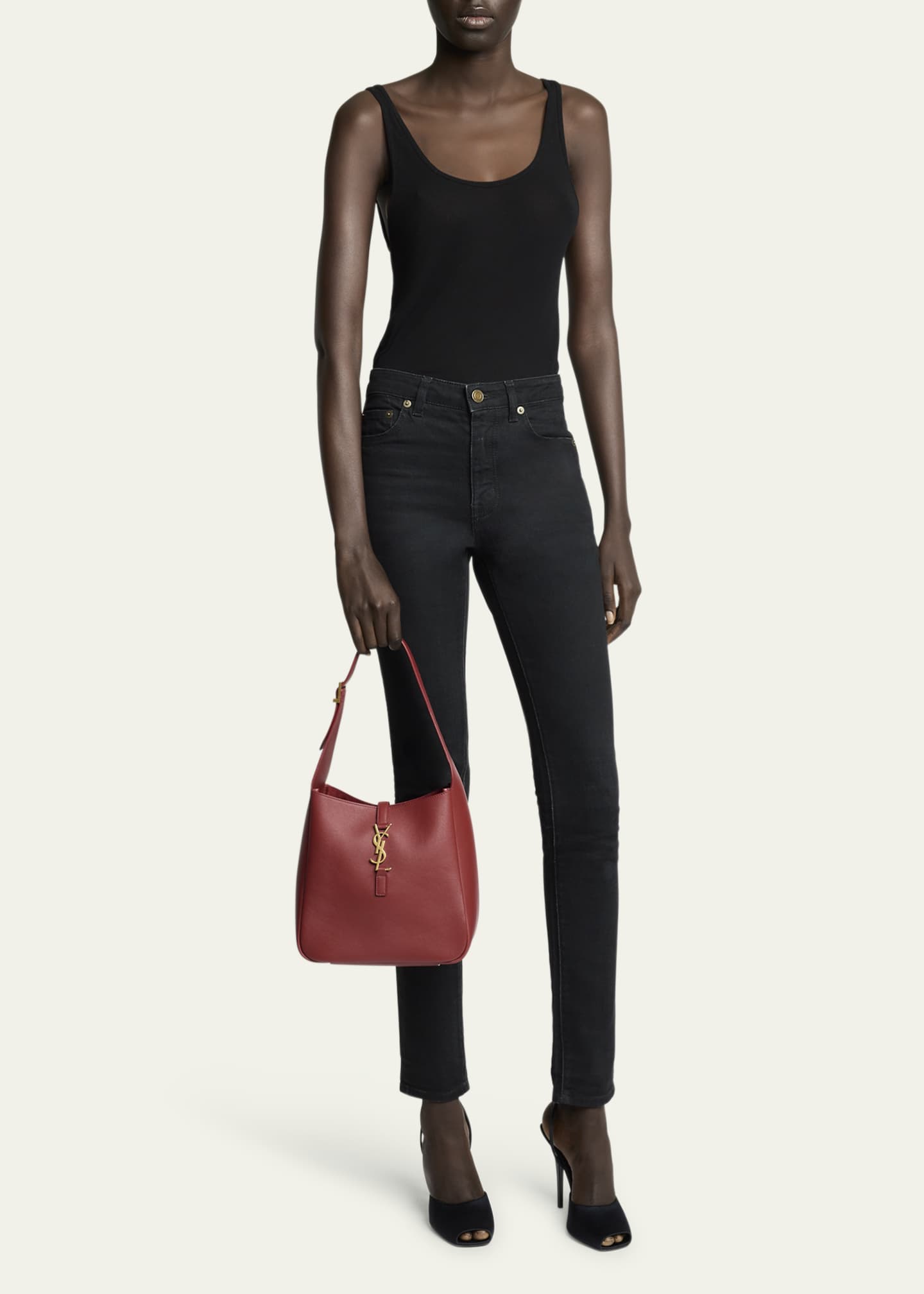 Saint Laurent Le 5 A 7 YSL Small Hobo in Smooth Supple Leather Image 5 of 6