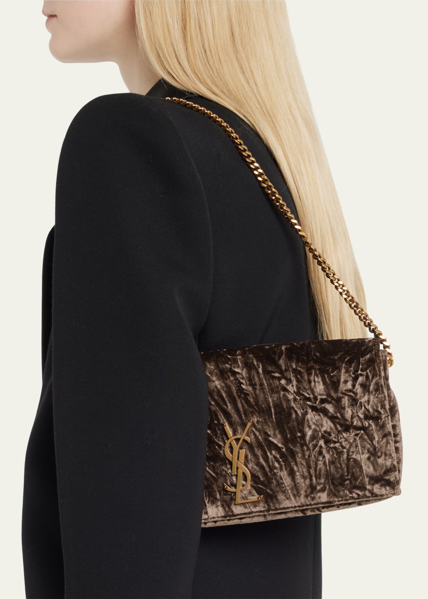 Saint Laurent Kate 99 YSL Velvet Chain Shoulder Bag Bergdorf Goodman