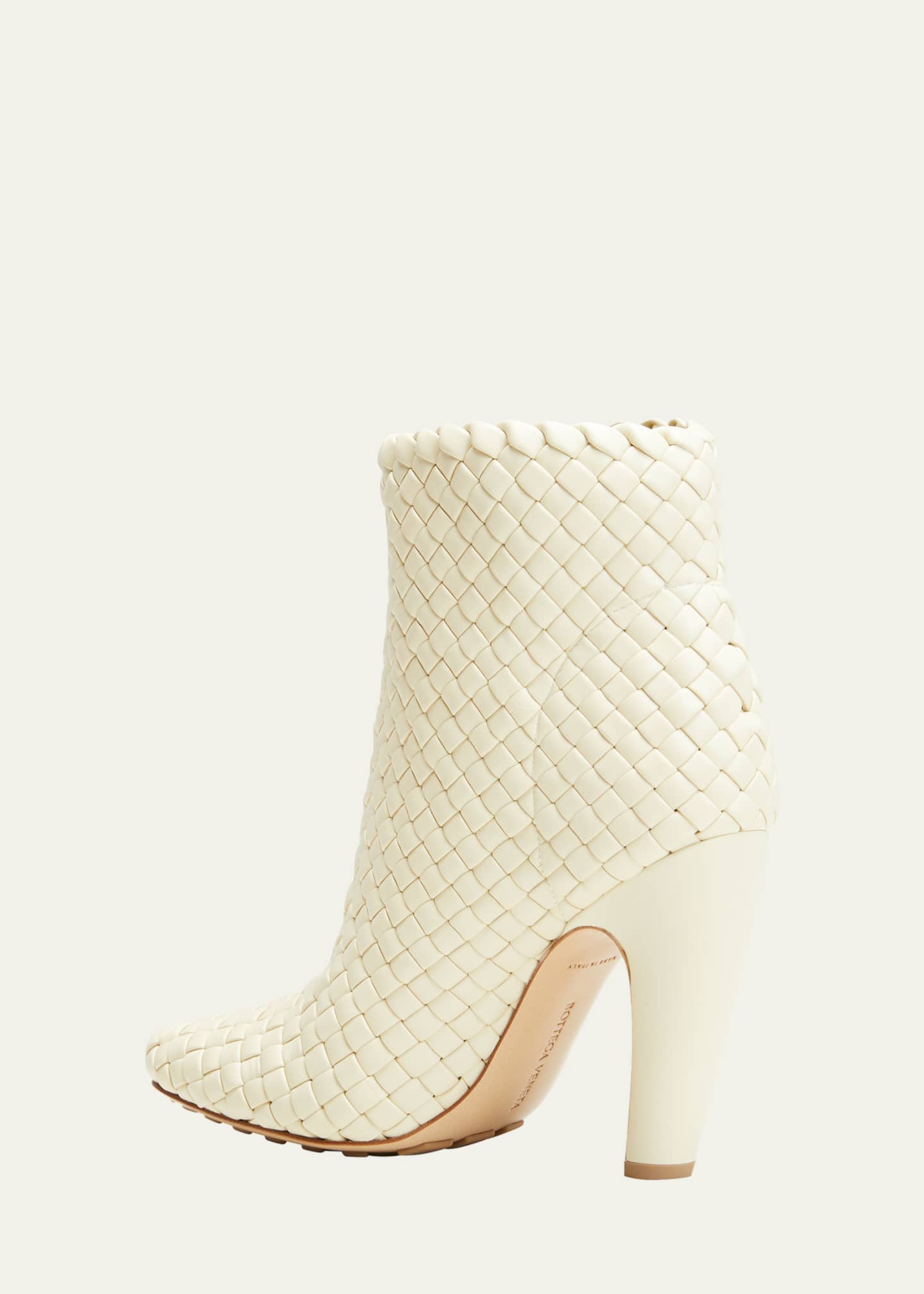 Bottega Veneta Lido Intrecciato Leather Ankle Booties Image 4 of 5