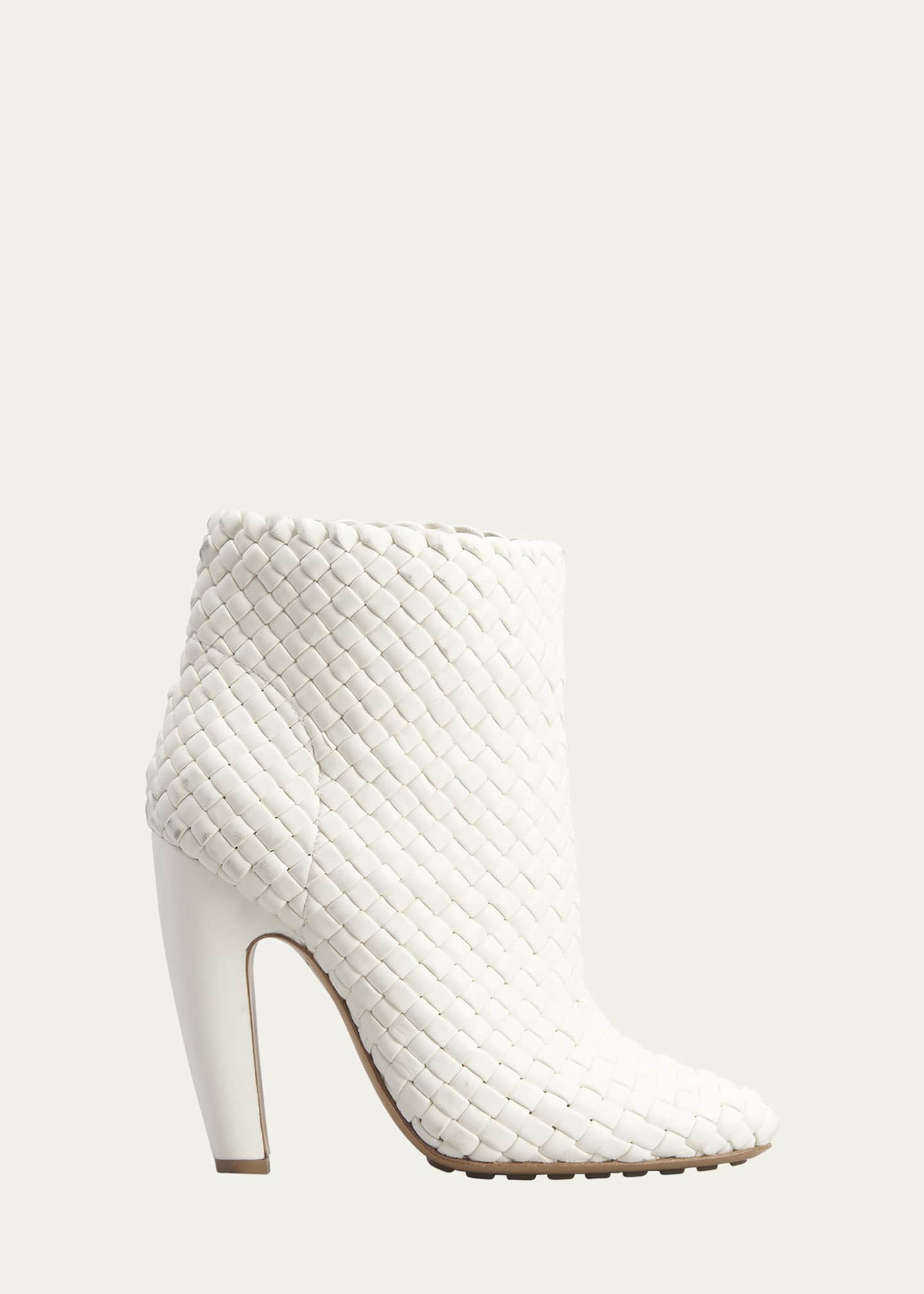 Bottega Veneta Lido Intrecciato Leather Ankle Booties Image 1 of 5